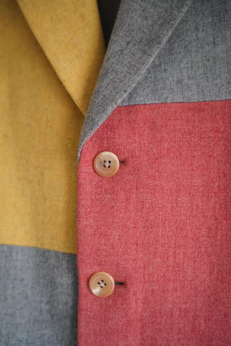 Yohji Yamamoto Yohji Yamamoto Yohji Yamamoto Color Block Wool Blazer Size US S / EU 44-46 / 1 - 3 Thumbnail