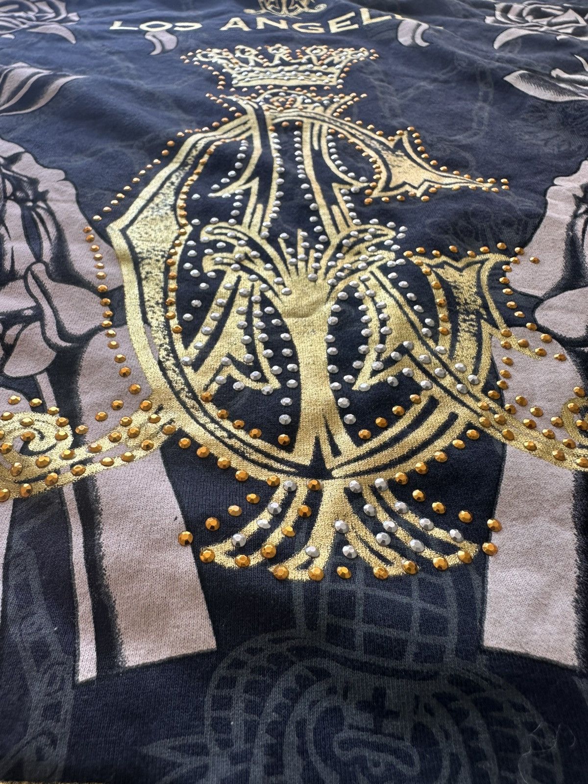 Christian Audigier Christian Audigier LA Skull Tattoo Rose Art Rhinestone Size US XXL / EU 58 / 5 - 7 Thumbnail