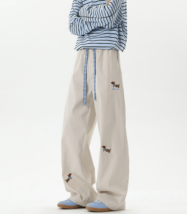 Japanese Brand × Vintage Dachshund embroidered American men's casual trousers y2k Size US 32 / EU 48 - 3 Thumbnail