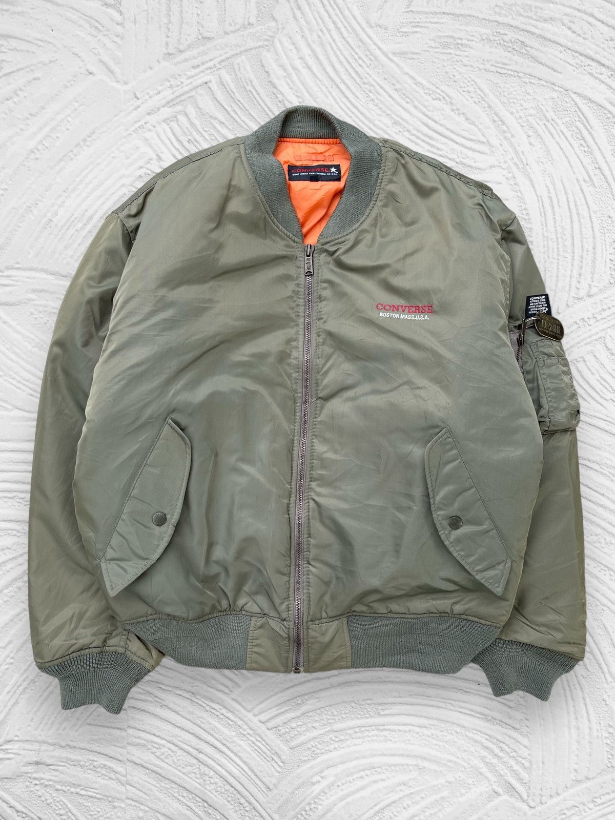 Converse 🔥Vintage Converse Ma-1 Flight Bomber Jacket Size US L / EU 52-54 / 3 - 1 Thumbnail