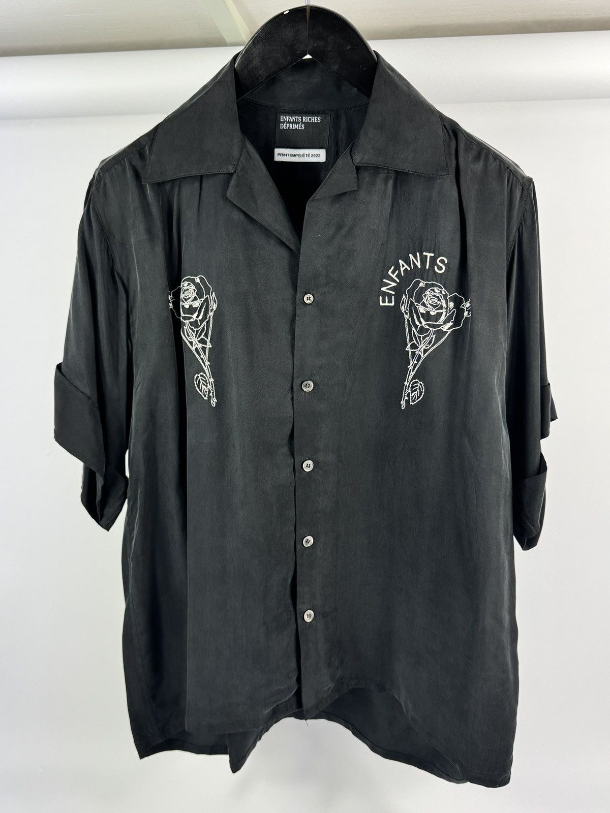 Enfants Riches Deprimes CAMP COLLAR EMBROIDERED CUPRO TWILL SHIRT Size US XL / EU 56 / 4 - 1 Thumbnail