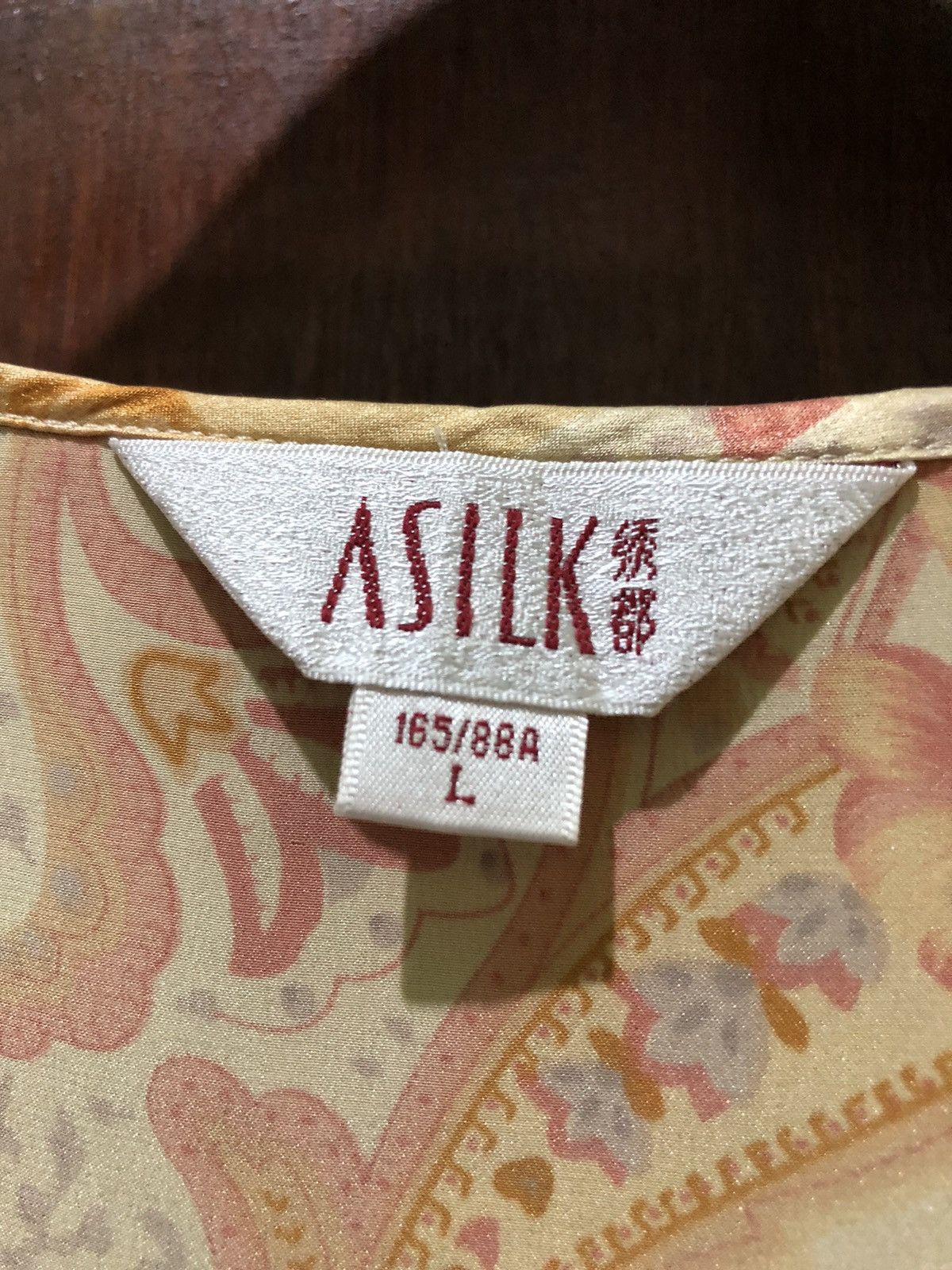 Vintage Asilk Japanese Style Paisley Pattern Allover Silk Style Size L / US 10 / IT 46 - 8 Thumbnail