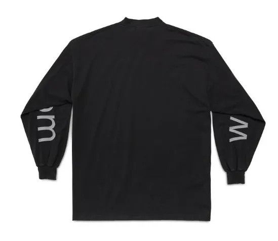 Balenciaga o1in1g1124 Bal.com Long Sleeve T- Shirt Oversized in Black Size US M / EU 48-50 / 2 - 2 Thumbnail