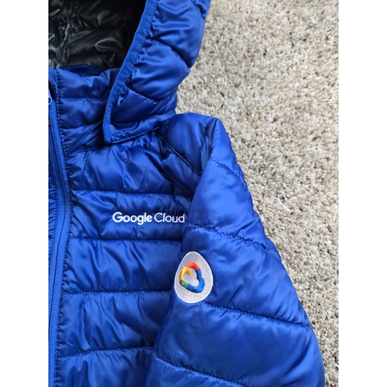 Vintage Clique Puffer Jacket Womens Small Blue Full Zip Pockets Hooded Jacket Size S / US 4 / IT 40 - 4 Thumbnail