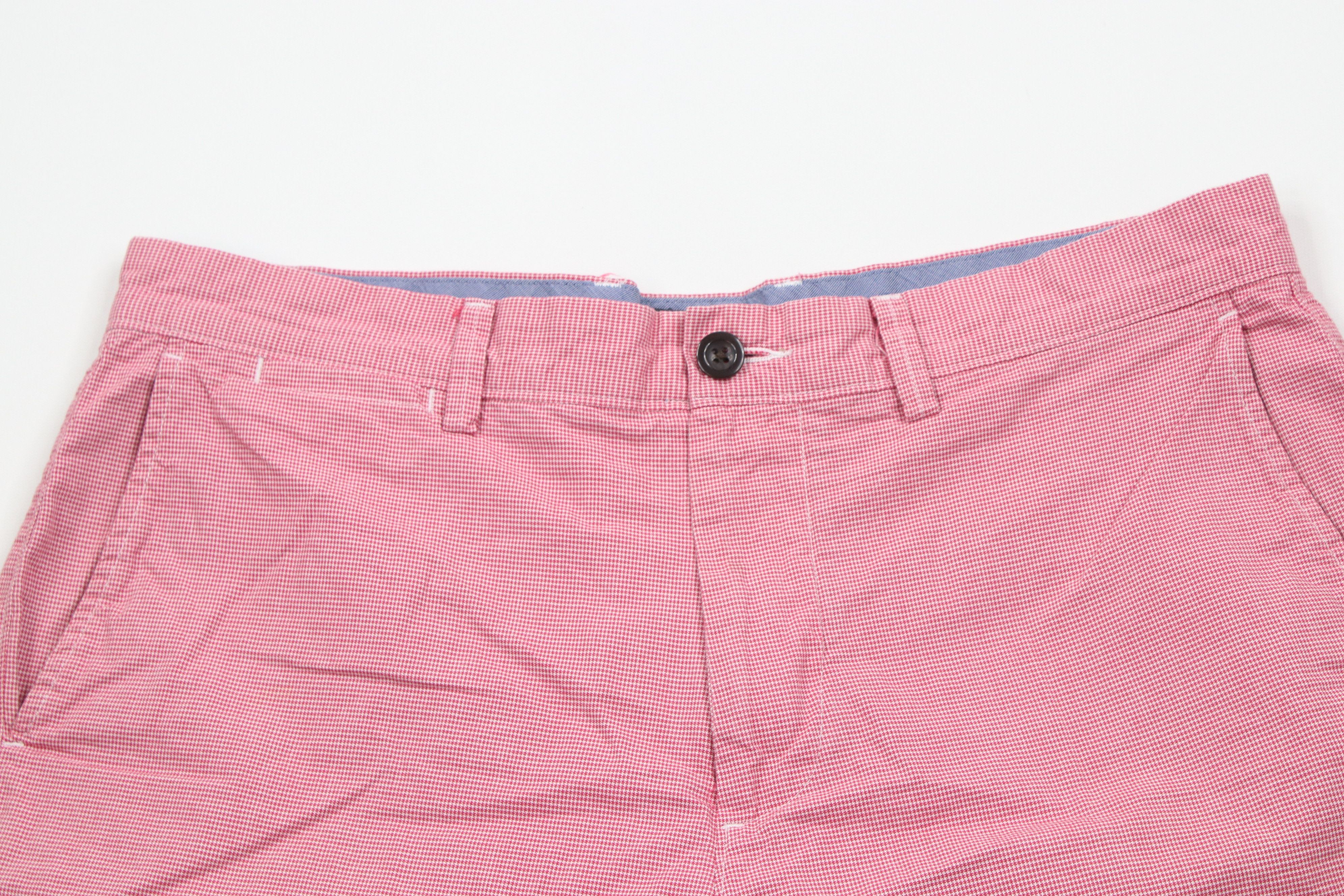 J.Crew × Vintage J Crew Mens Size 34 Cotton Houndstooth Club Chino Shorts Red Size US 34 / EU 50 - 2 Thumbnail