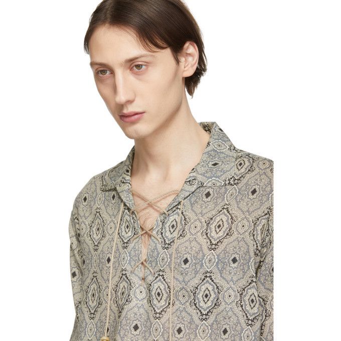 Hedi Slimane × Saint Laurent Paris Saint Laurent laces SS short shirt wool Size US S / EU 44-46 / 1 - 11 Thumbnail