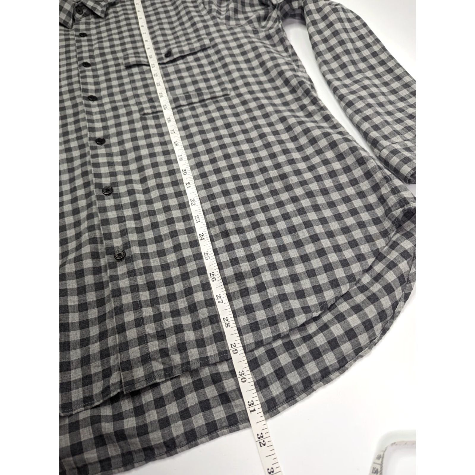 Theory VINTAGE Theory Bariet Anawan Check Button Flap Pockets Shirt In Winter Sky Men's 2XL Size US XXL / EU 58 / 5 - 4 Thumbnail