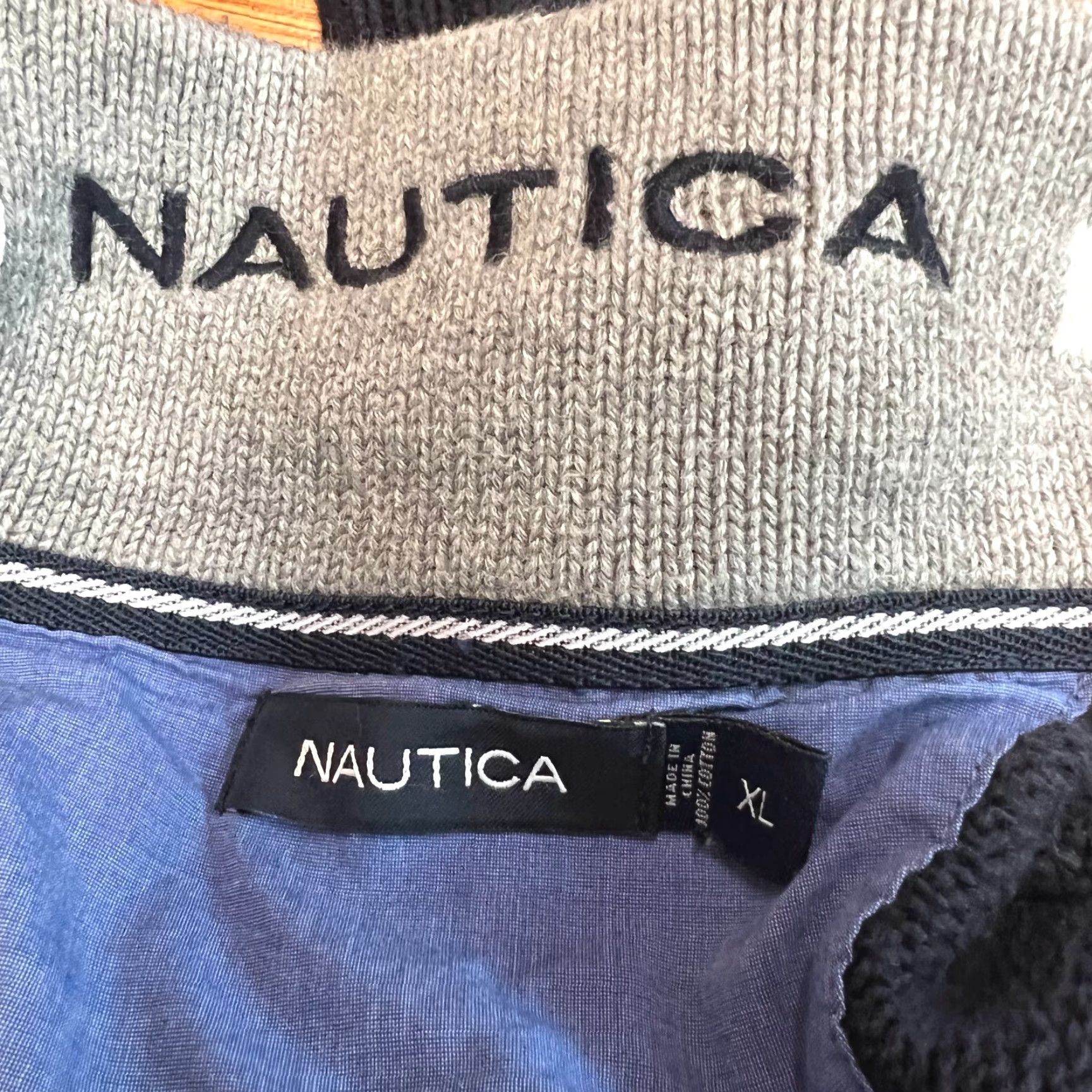 Nautica Nautica Mens Cotton Collared 1/4 Zip Long Sleeves Blue Pullover Sweater Size XL Size US XL / EU 56 / 4 - 6 Thumbnail