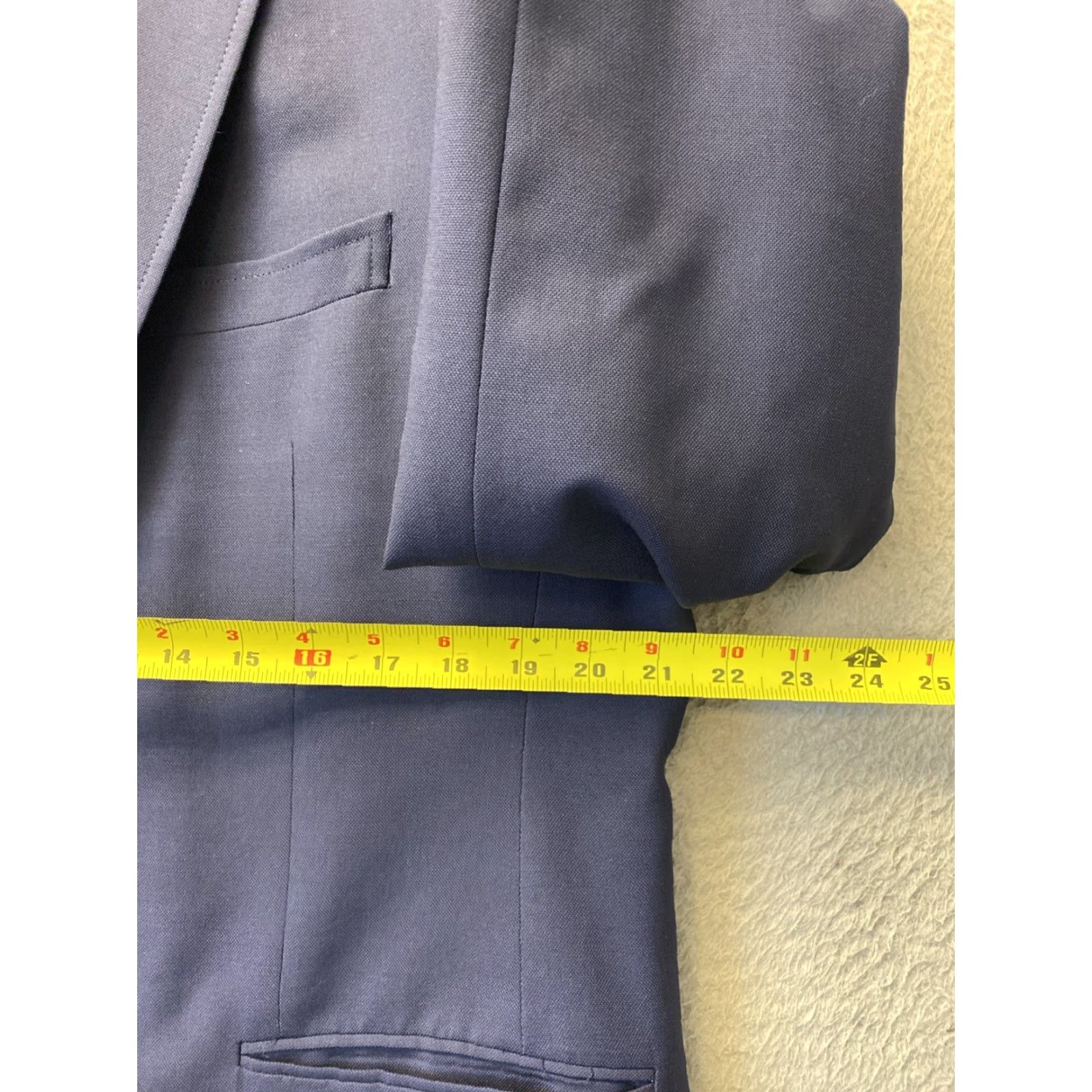 Vintage VINTAGE Seville Row Men's Wool Blazer Jacket Sport Coat SZ 44R Casual Blue 90s Mens Size 44R - 4 Thumbnail