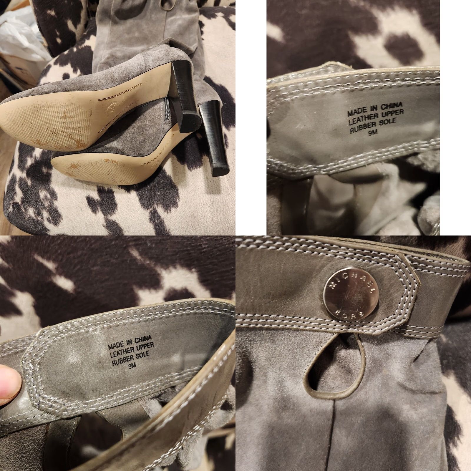 Michael Kors Michael Kors Gray Suede Slouchy Knee High Boots Side Zip Block Heel Womens 9 M Size US 9 / IT 39 - 9 Thumbnail