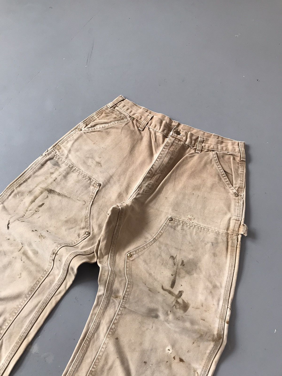 Carhartt × Vintage Vintage Carhartt 90’s B01 BRN Faded double knee denim Size US 32 / EU 48 - 7 Thumbnail