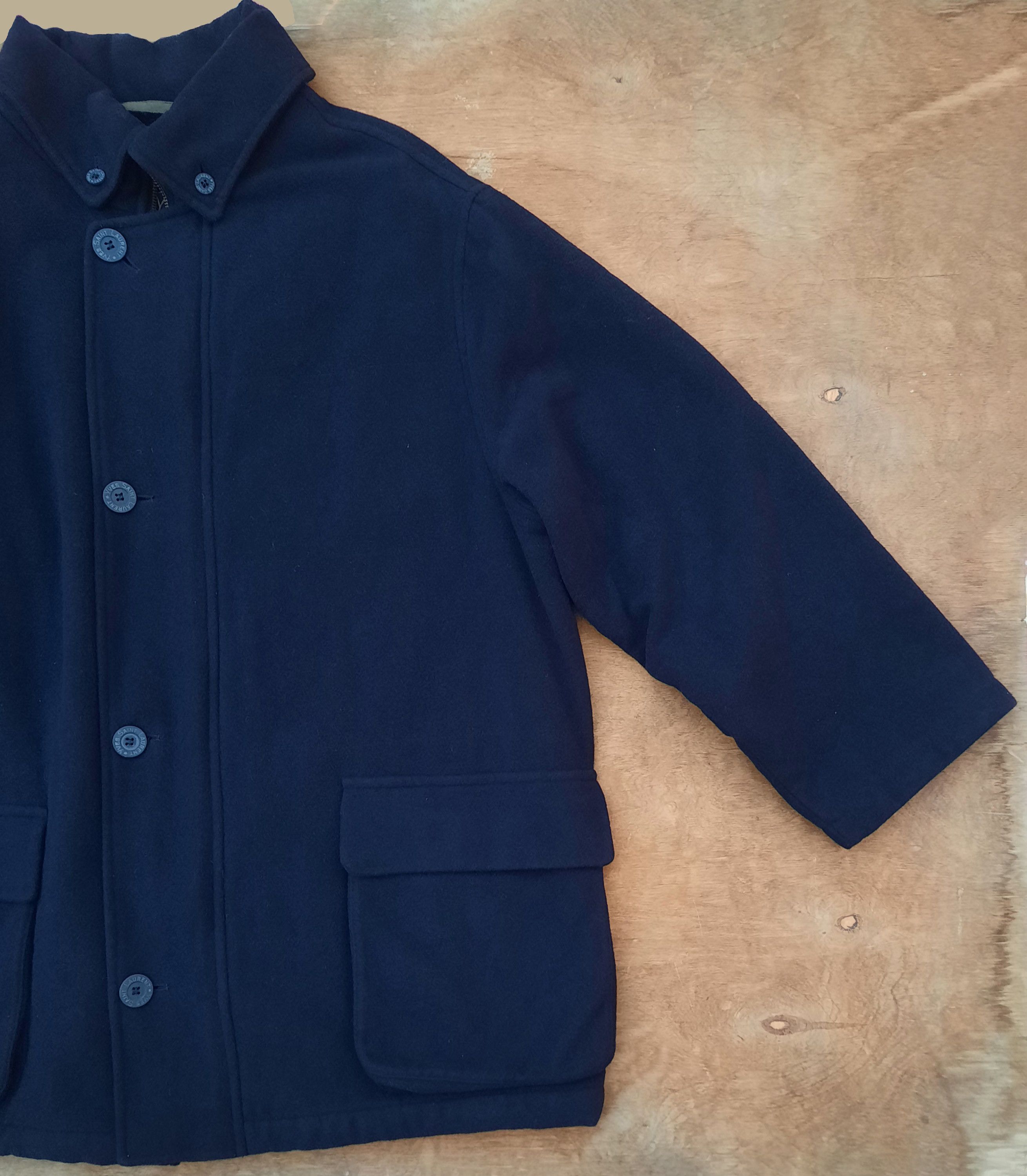 Yves Saint Laurent YSL Yves Saint Laurent Classic Design Wool Coat – Navy Blue Size US XL / EU 56 / 4 - 3 Thumbnail