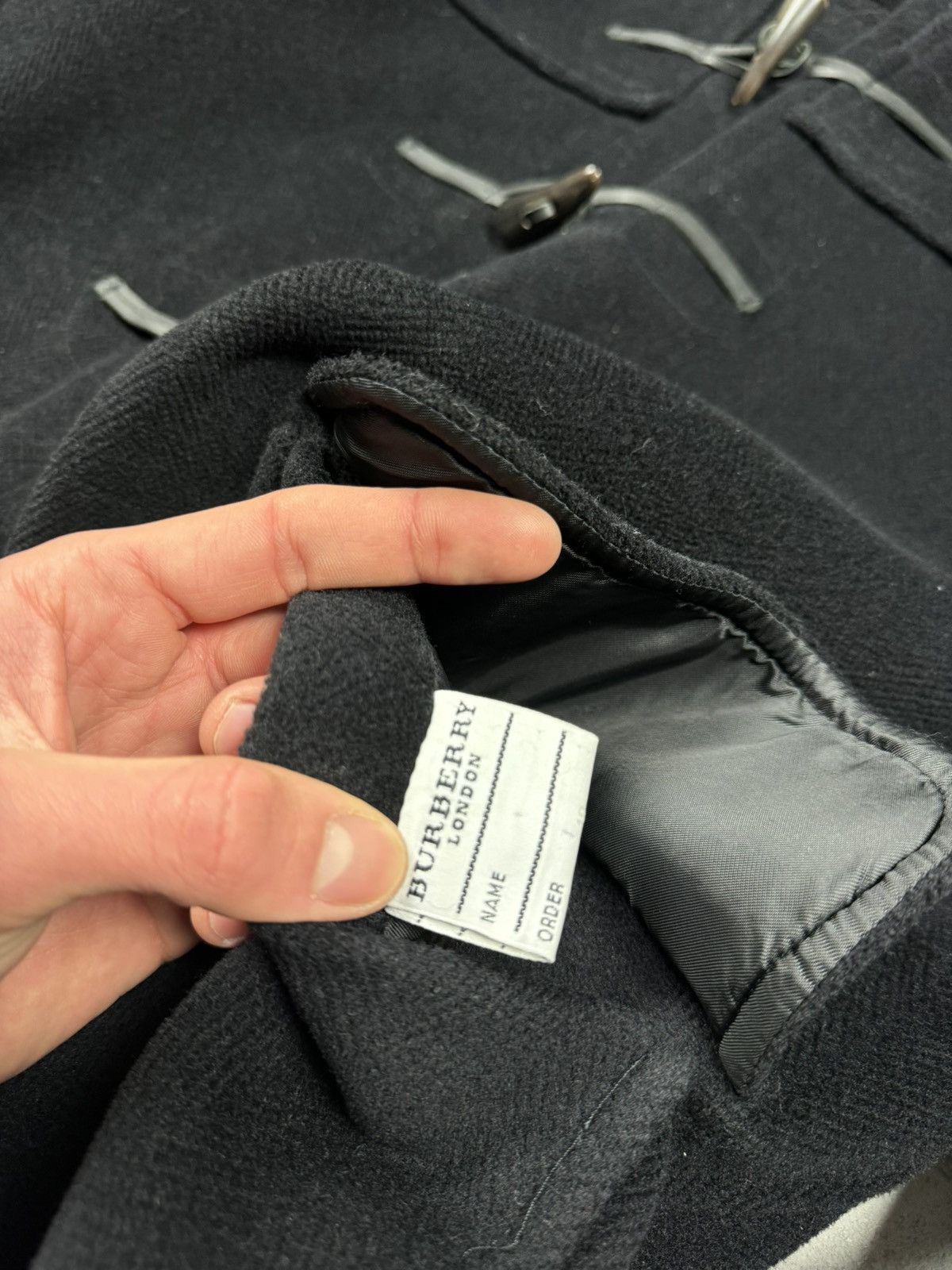 Burberry Burberry London Wool Duffle Coat Black Toggle Hooded Jacket Size US L / EU 52-54 / 3 - 14 Thumbnail