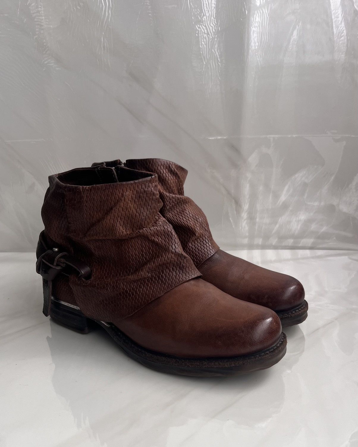 A.S.98 As 98 Airstep Zipper Boho Biker brown distressed boot Size US 8 / IT 38 - 1 Thumbnail