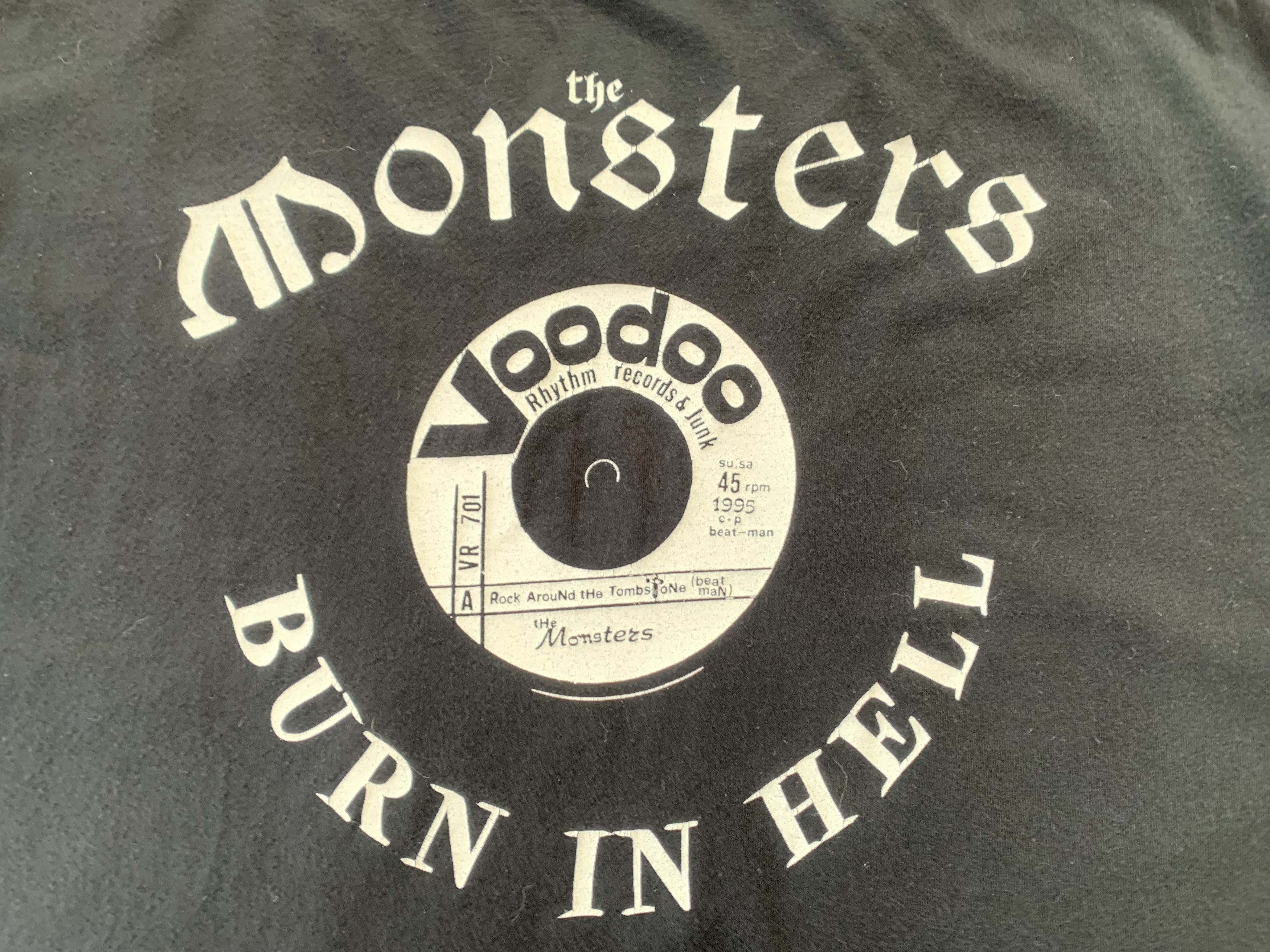 Band Tees Vintage Vodoo Monsters Burn In Hell Cotton Printed T Shirt Size US XL / EU 56 / 4 - 8 Thumbnail