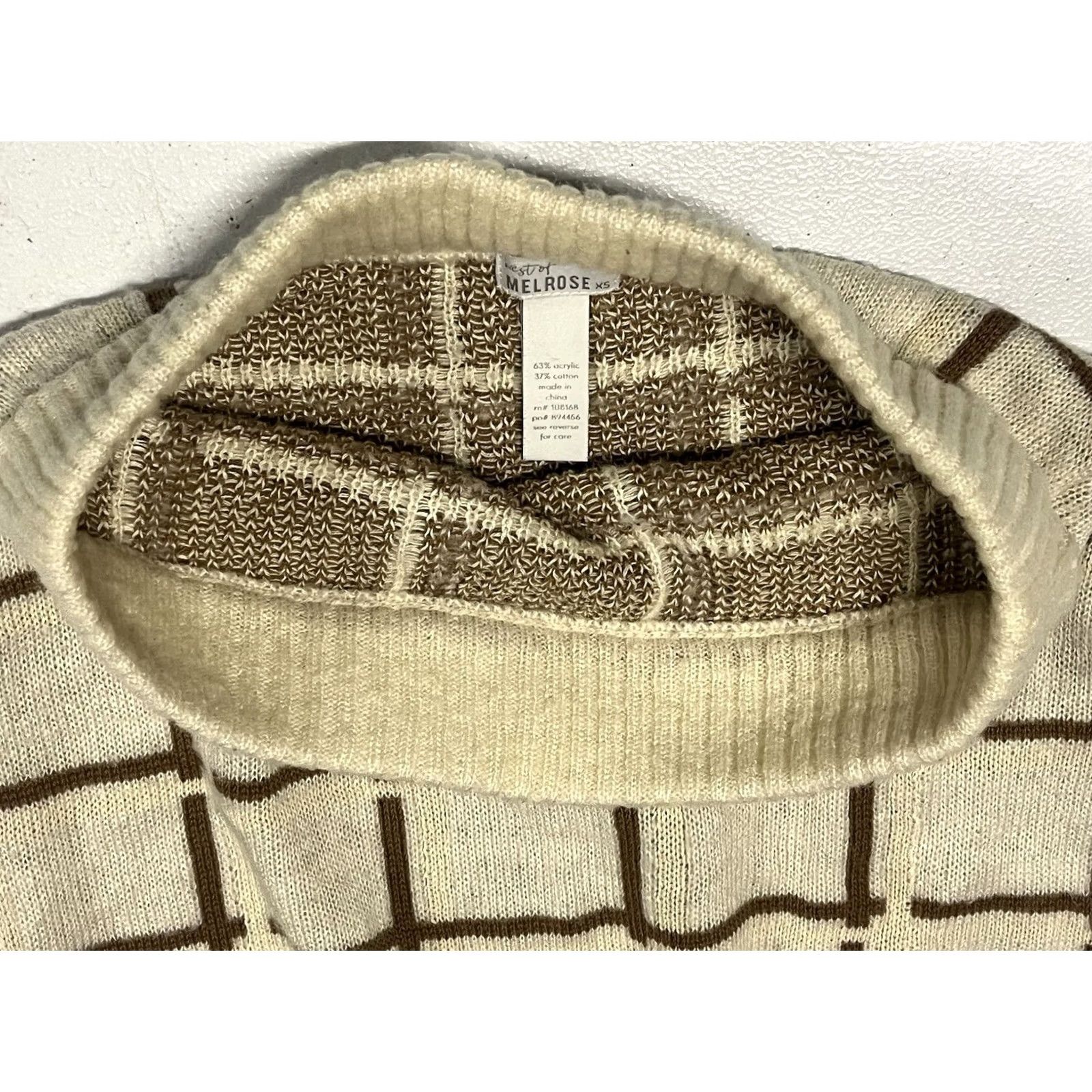 Vintage West Of Melrose Skirt A-Line Knit Short XS Womens White Windowpane Check Vintage: No Size 26" / US 2 / IT 38 - 5 Thumbnail