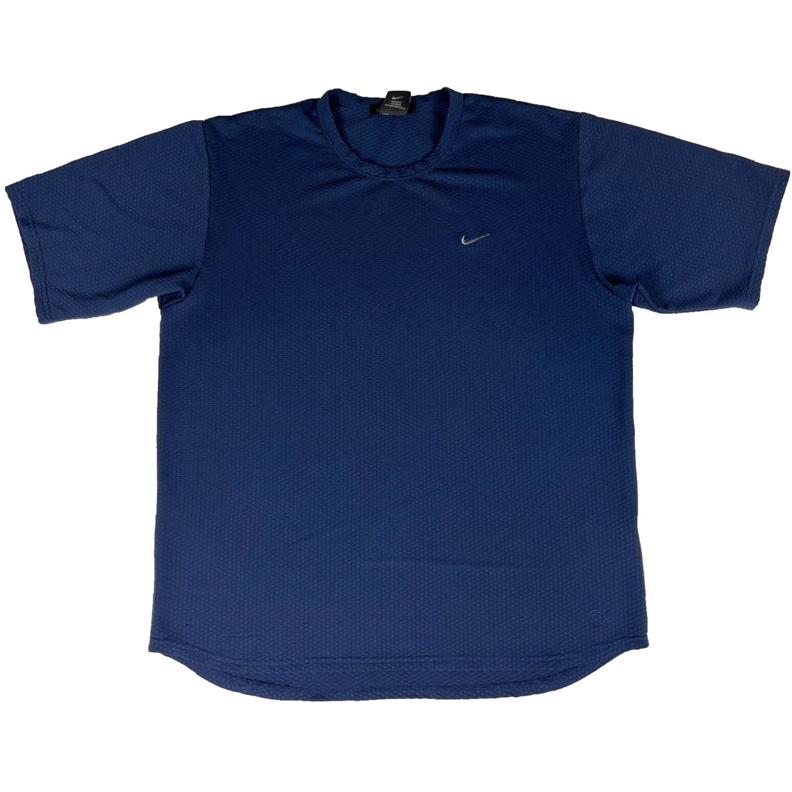 Nike VINTAGE Nike Sphere Performance T-Shirt Navy Blue Embroidered Swoosh Mens Size L Size US L / EU 52-54 / 3 - 2 Thumbnail