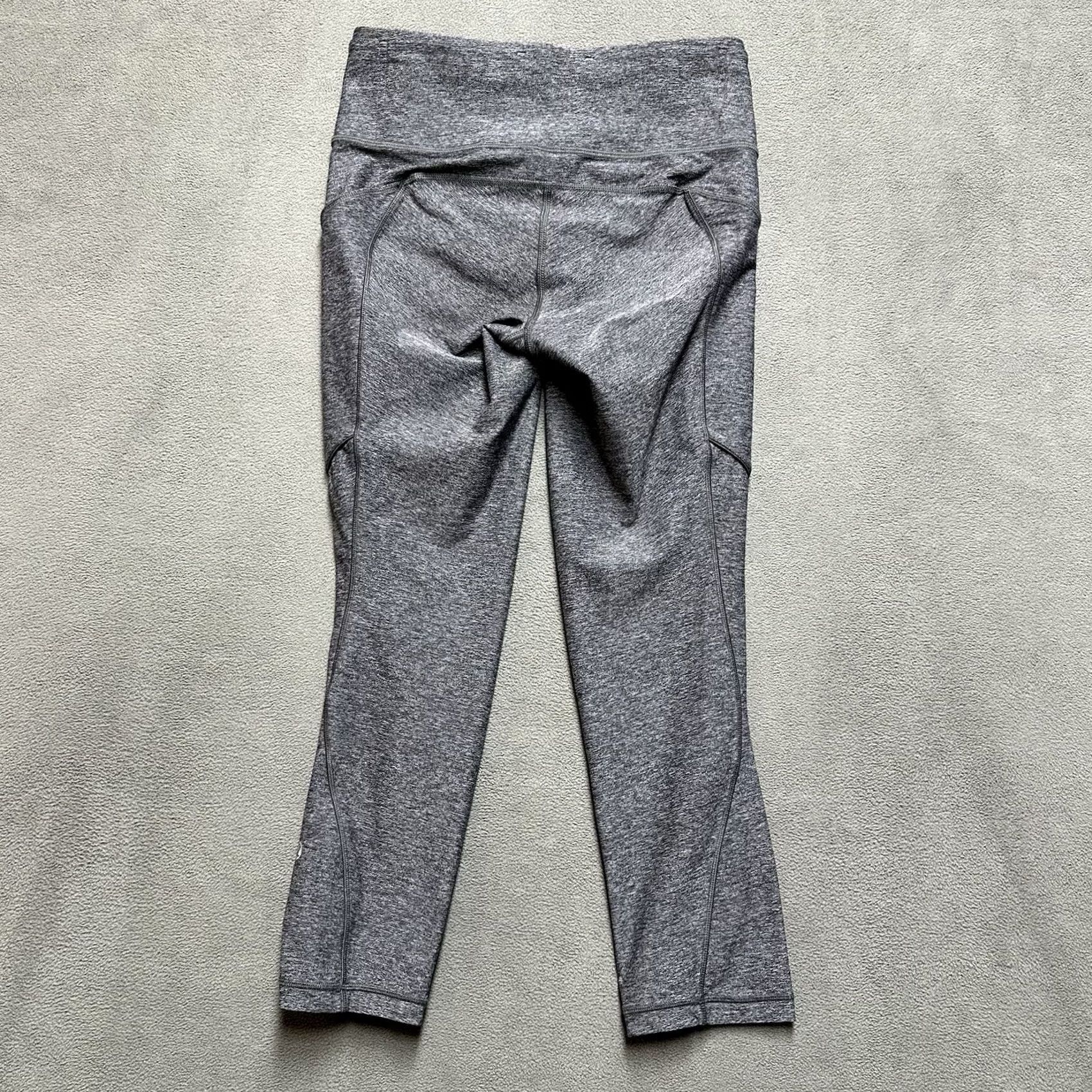 Lululemon Lululemon Leggings Womens 4 Heather Gray Run On Crop Athletic Stretch EUC Size 27" / US 4 / IT 40 - 2 Thumbnail