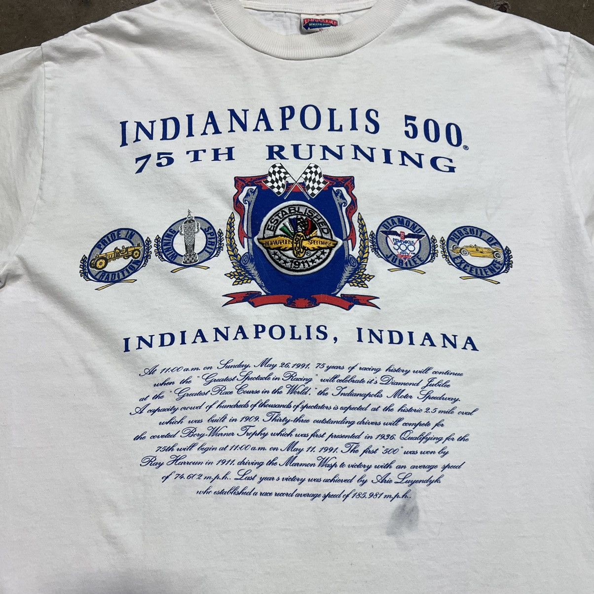 Nutmeg × Vintage Vintage 90s Indianapolis 500 Nutmeg T shirt INDY Car Racing Size US XL / EU 56 / 4 - 4 Thumbnail
