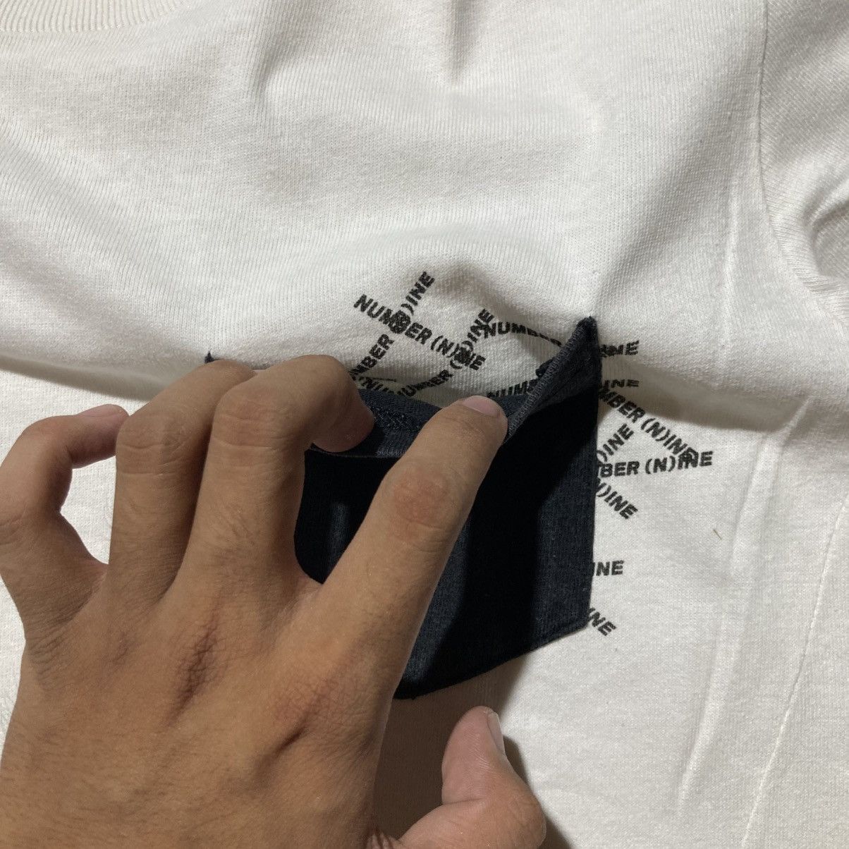 Number (N)ine Number (N)ine Spellout Logo Pocket T-shirt White Size US M / EU 48-50 / 2 - 7 Thumbnail