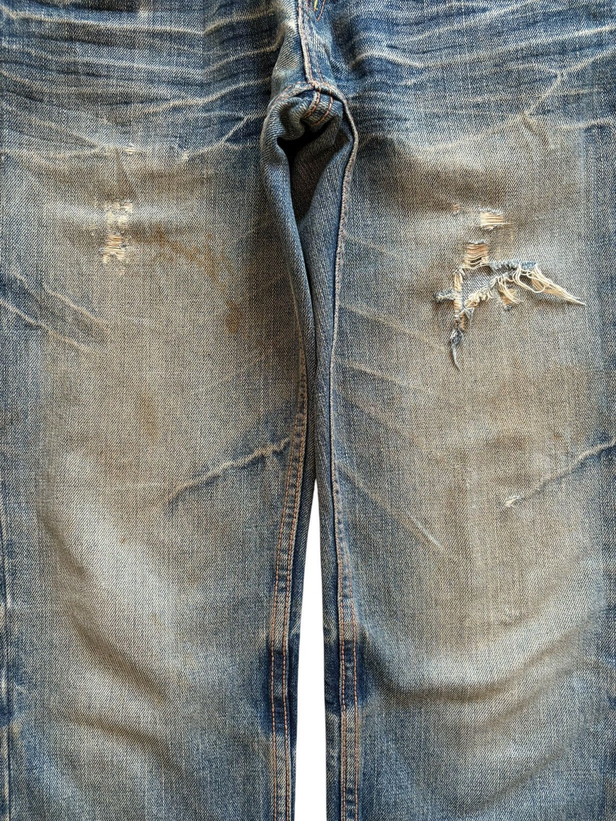 Japanese Brand Vintage Japanese Brand Rusty Mud Wash Ripped Jeans Size US 31 - 5 Thumbnail
