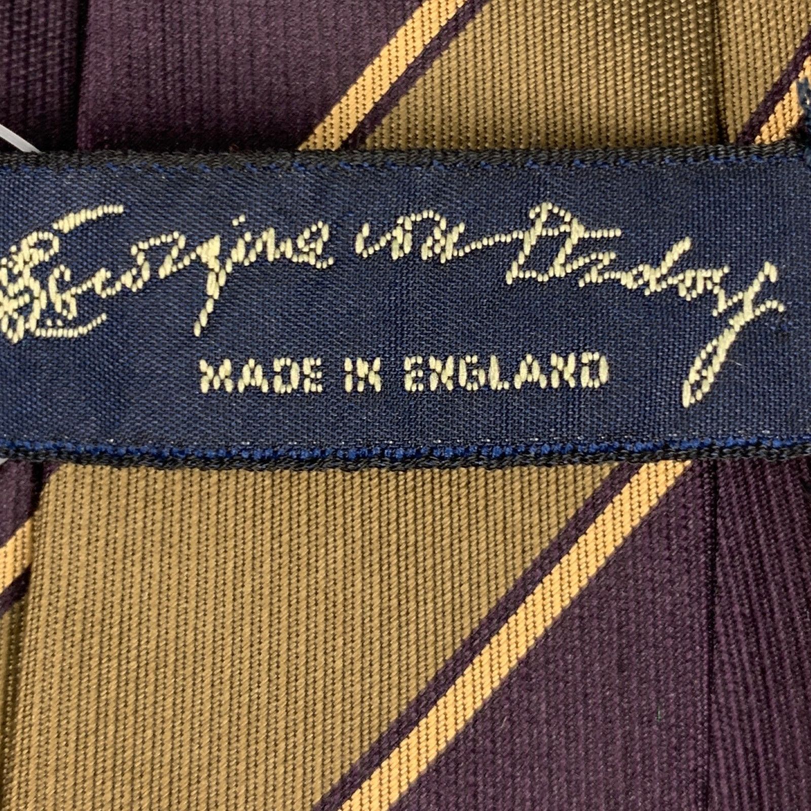 Vintage VINTAGE Purple Taupe Diagonal Stripe Tie Size ONE SIZE - 4 Thumbnail
