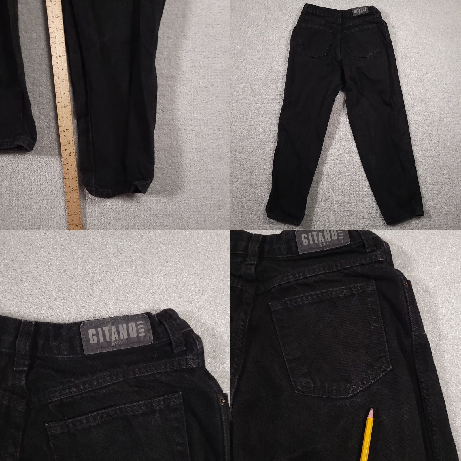 Vintage VINTAGE Gitano Mom Jeans Women's 12P Black Denim Tapered High Rise 80s 90s Mens? Size 34" / US 12 / IT 48 - 9 Thumbnail