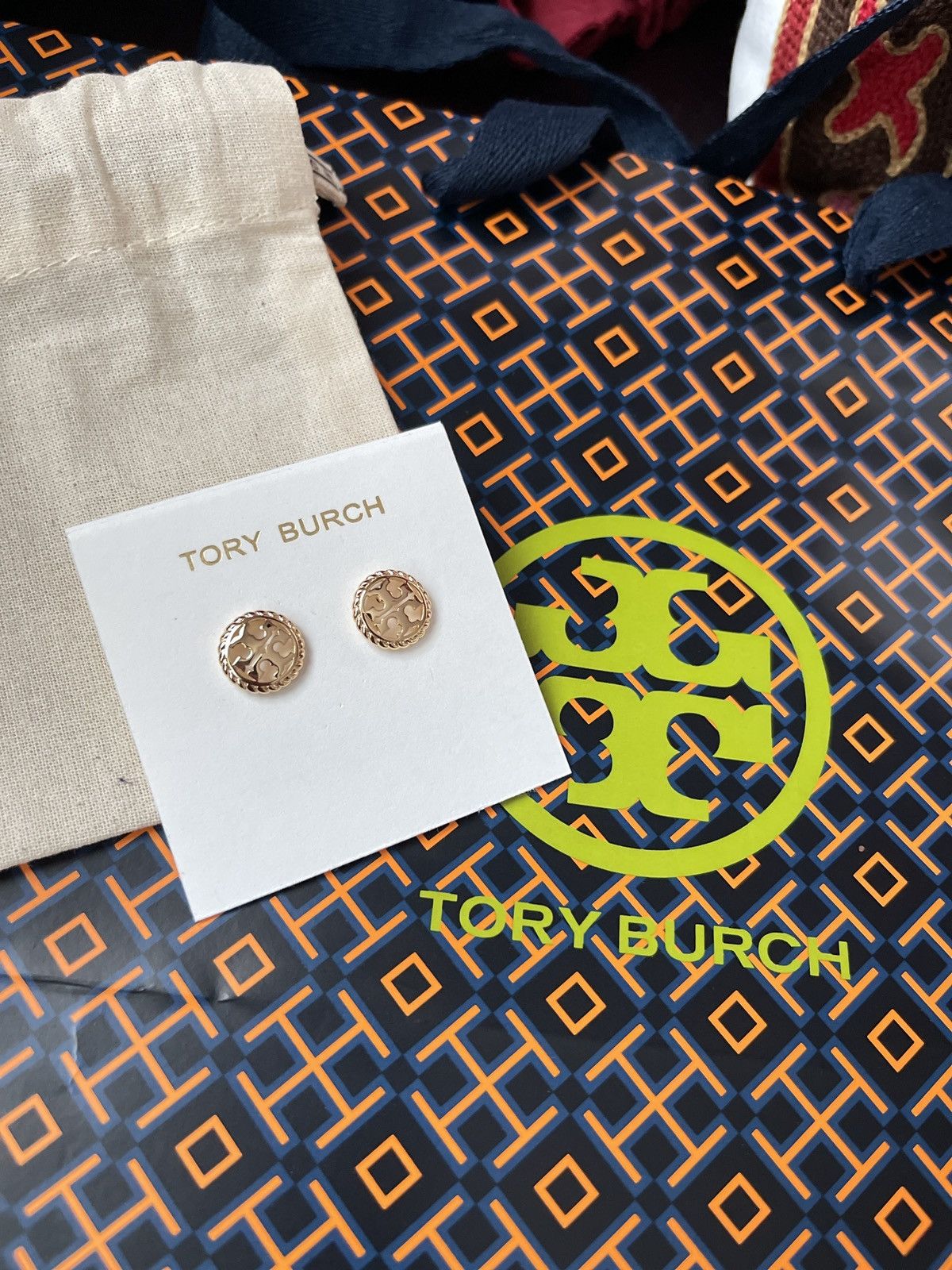 Tory Burch Tory Burch Golden Logo Earrings Rope NEW with pouch Size ONE SIZE - 4 Thumbnail