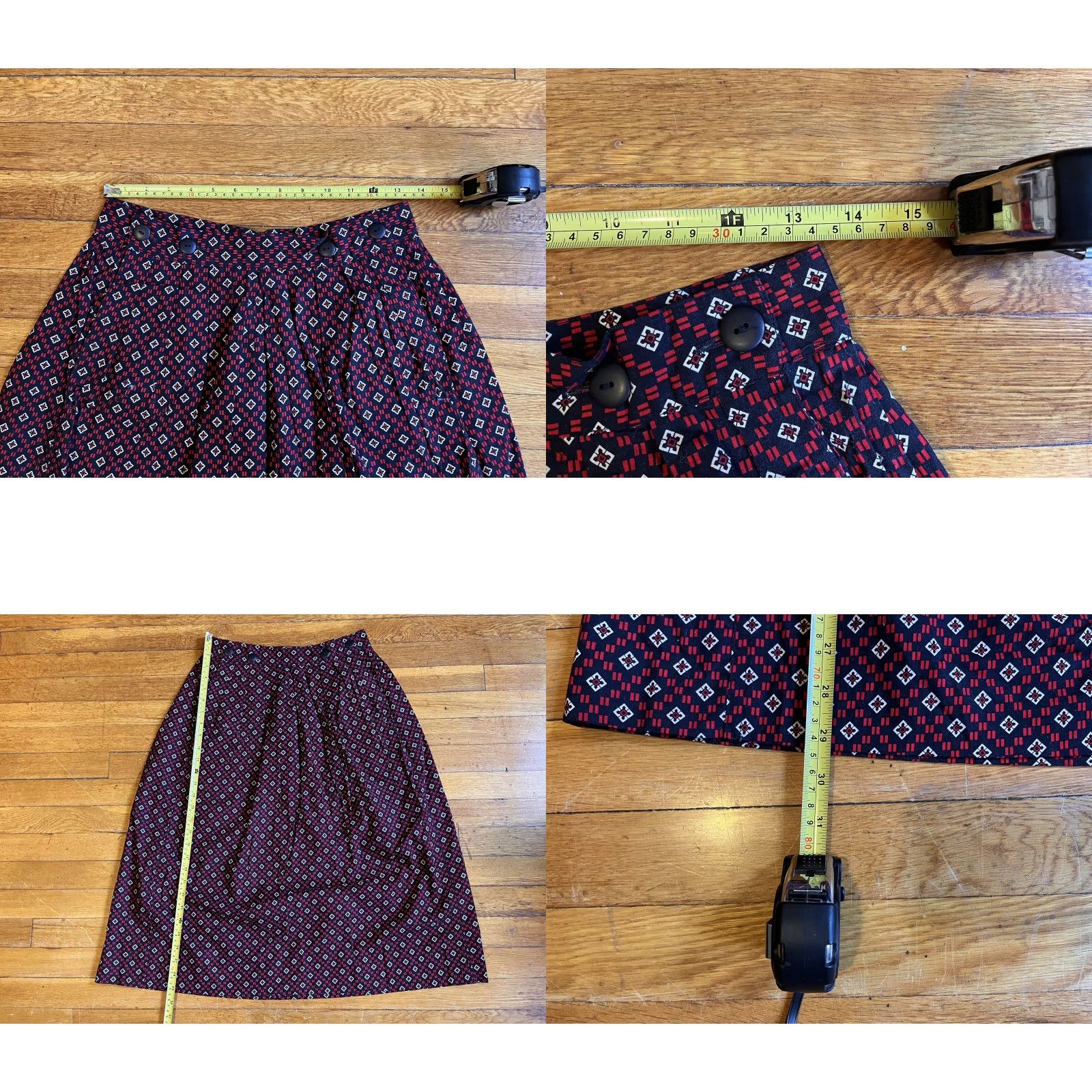 Black Diamond VINTAGE Gianni Sport Skirt Women's 12 Red Black Diamond All Over Print 90s Size 34" / US 12 / IT 48 - 8 Thumbnail