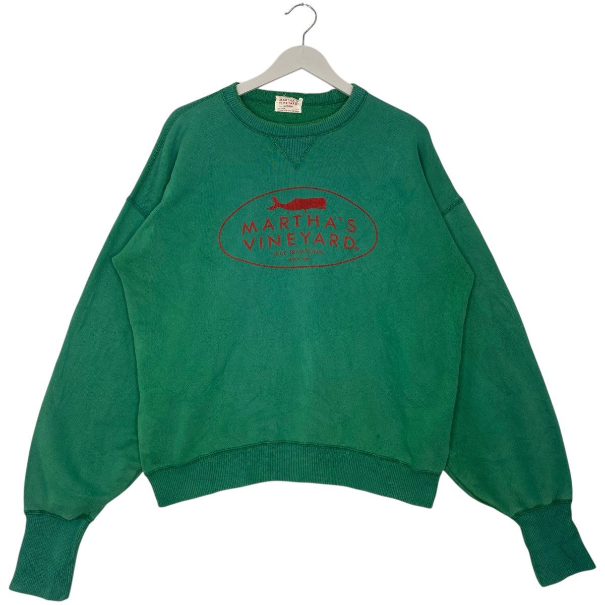 Vintage Vintage 90s Martha’s Vineyard Big Logo Crewneck Green Size US M / EU 48-50 / 2 - 1 Thumbnail