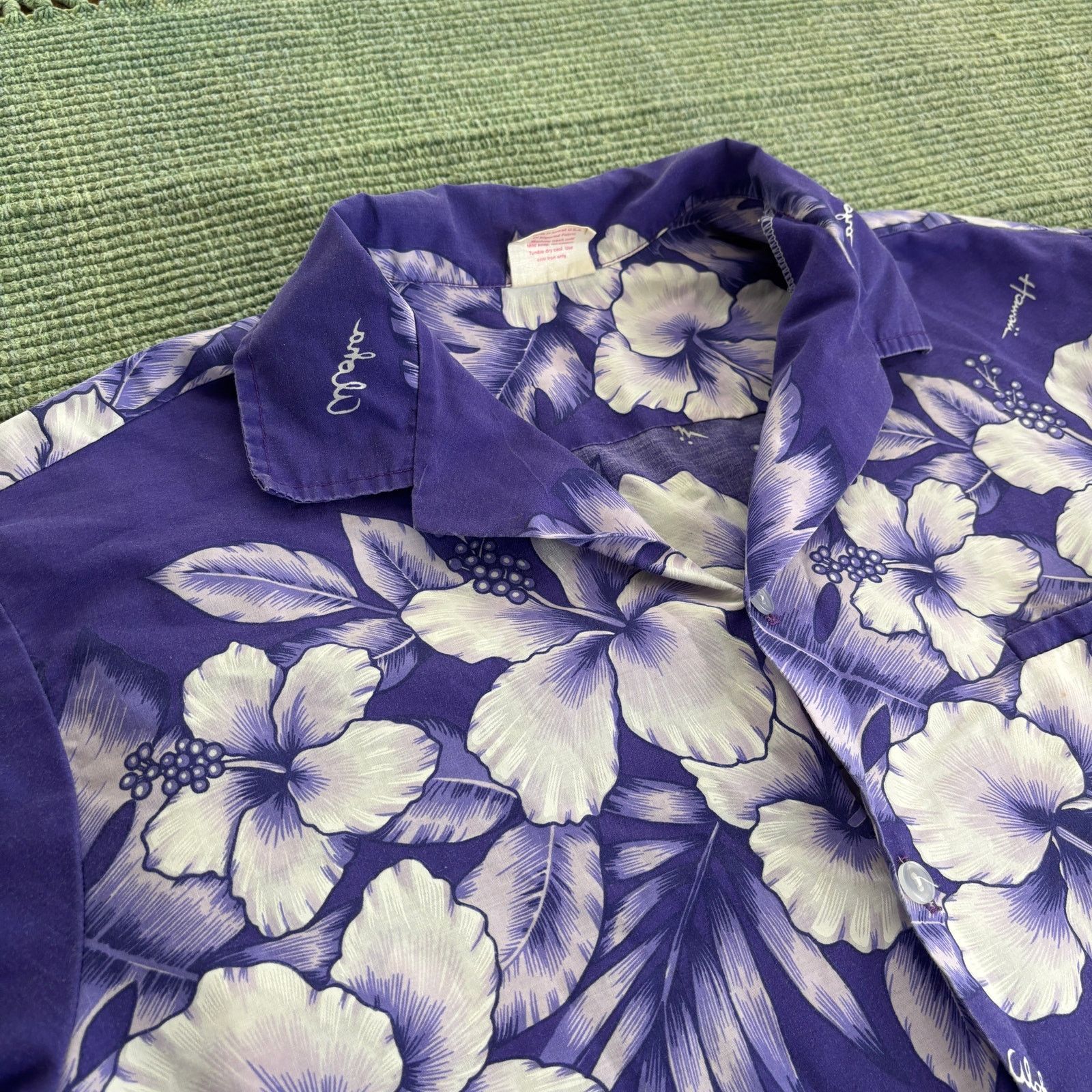 Vintage Vintage blue floral cotton aloha hawaiian shirt size XL Size US XL / EU 56 / 4 - 4 Thumbnail