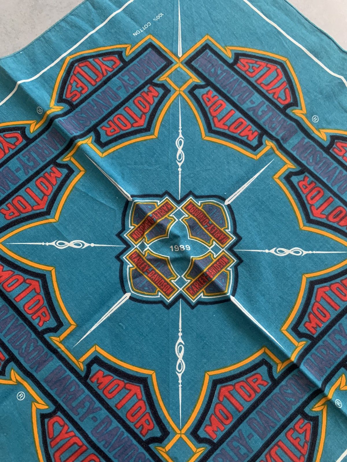 Harley Davidson × Vintage Vintage 1989 Harley-Davidson 3D Emblem bandana scarf Size ONE SIZE - 7 Thumbnail