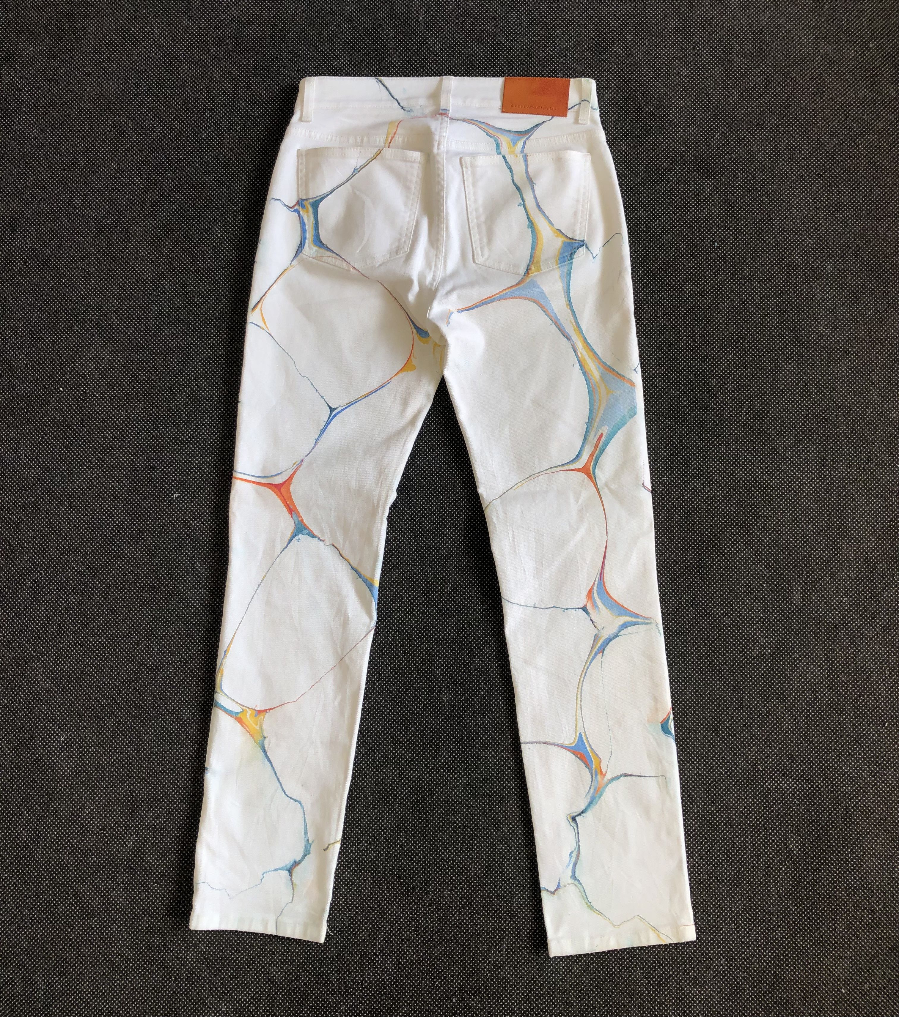 Stella McCartney SS21 SKINNY MARBLED BOYFRIEND WHITE JEANS Size 28" / US 6 / IT 42 - 2 Thumbnail