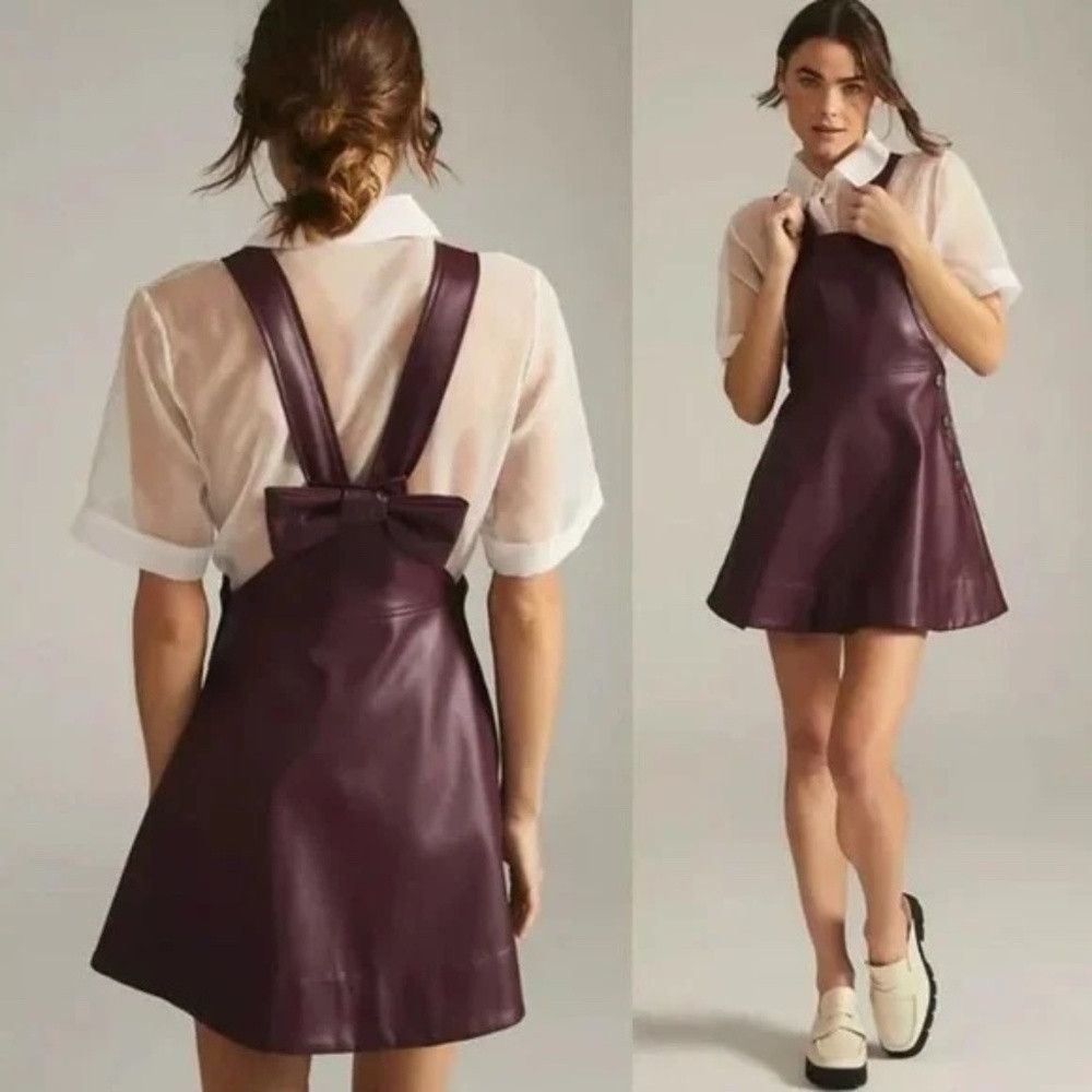 Anthropologie NWT Maeve Faux Leather Pinafore in XS Size XS / US 0-2 / IT 36-38 - 5 Thumbnail
