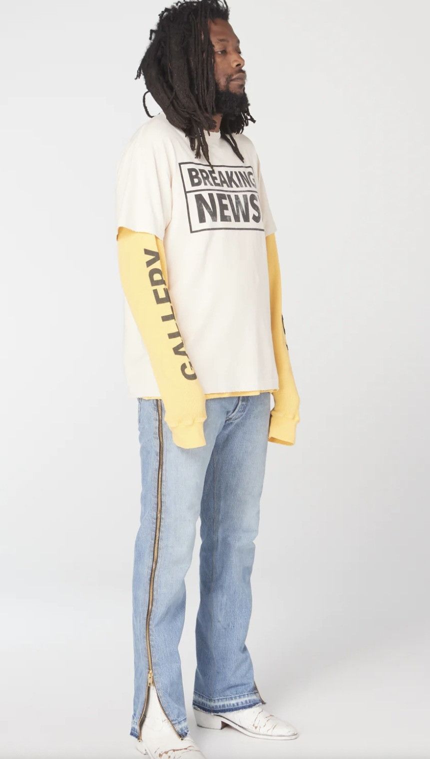 Gallery Dept. o1mle0725 Breaking News T-Shirt in Antique White Size US XS / EU 42 / 0 - 9 Thumbnail
