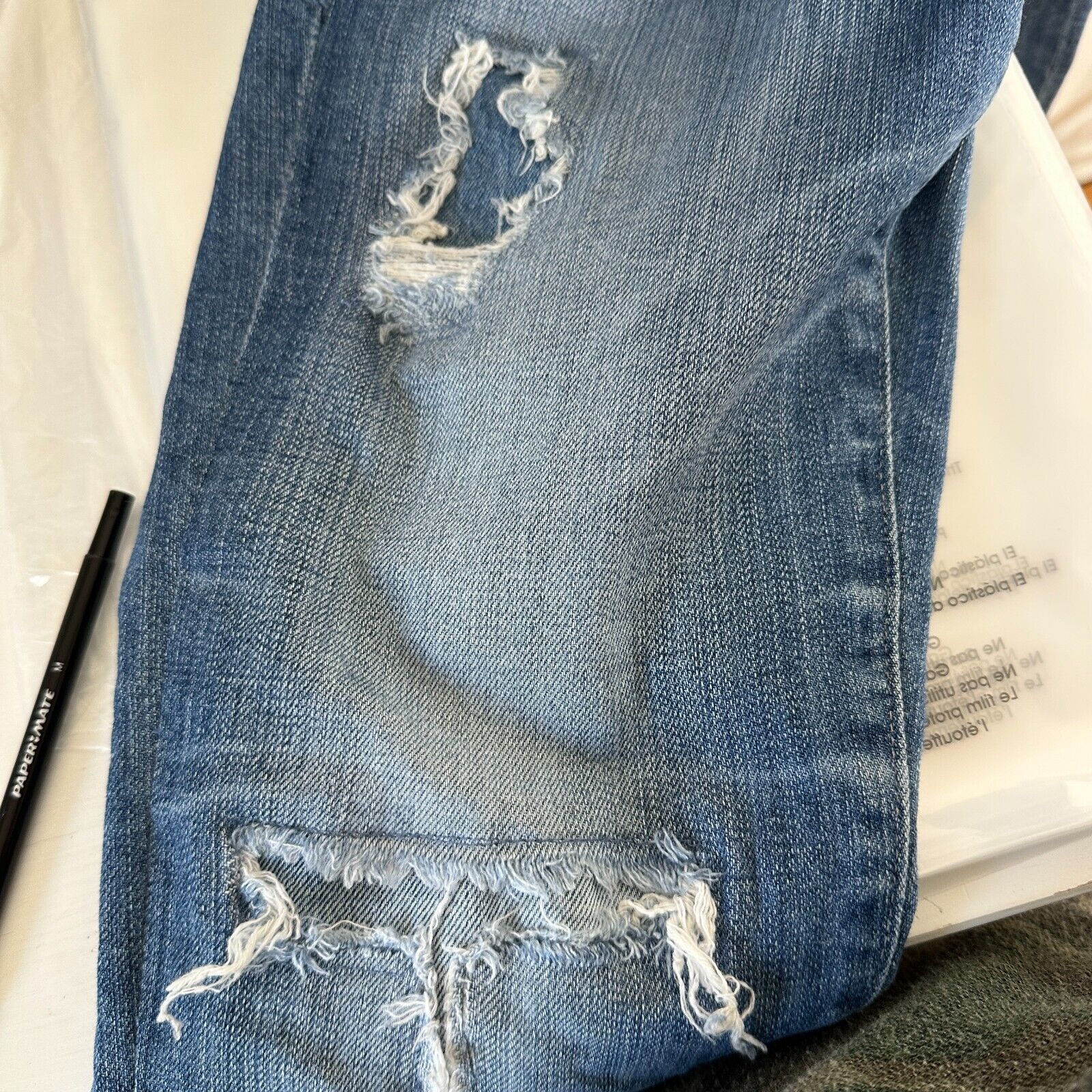 AG Adriano Goldschmied Ag Adriano Goldschmeid Distressed The Stilt Roll Up Jeans 27 Size 27" / US 4 / IT 40 - 10 Thumbnail