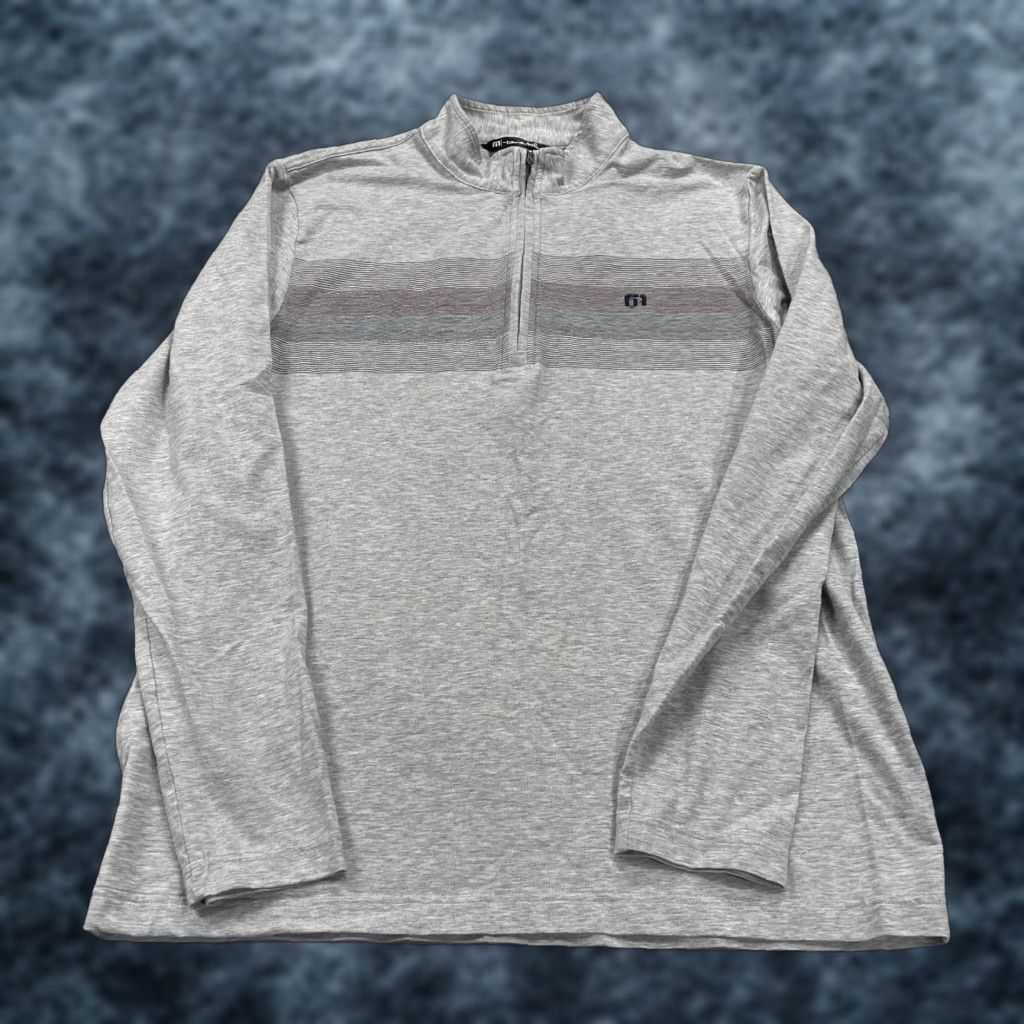 TravisMathew Travis Mathew Jacket Mens Large Gray Tequila Sunrise 1/4 Zip Golf Shirt Size US L / EU 52-54 / 3 - 1 Thumbnail