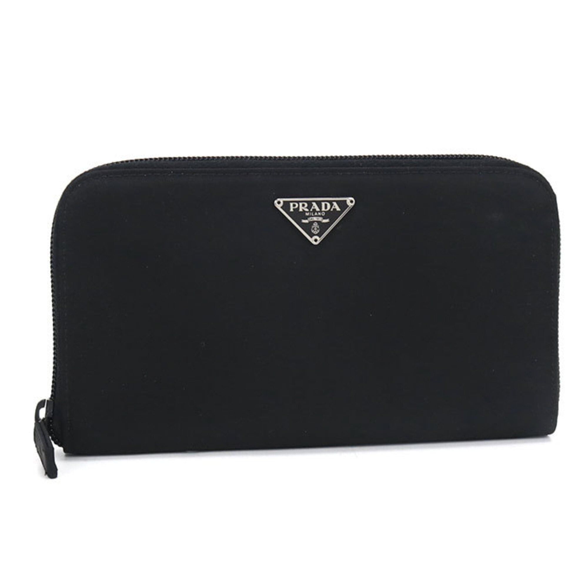 Prada Prada Long Wallet, Round Zipper, 1ML506, Zip-Around Triangle, Women's, Black Size ONE SIZE - 1 Thumbnail