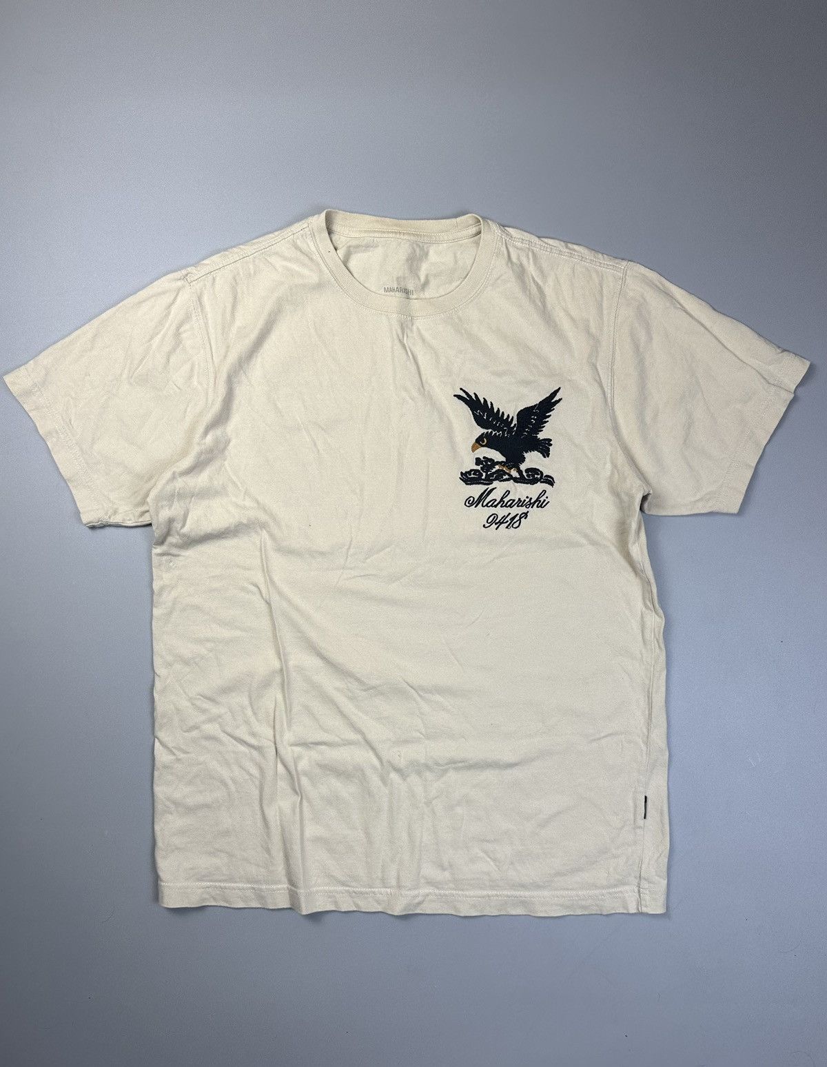 Maharishi Maharishi Baggy Tee Eagle Logo Beige Size US M / EU 48-50 / 2 - 1 Thumbnail