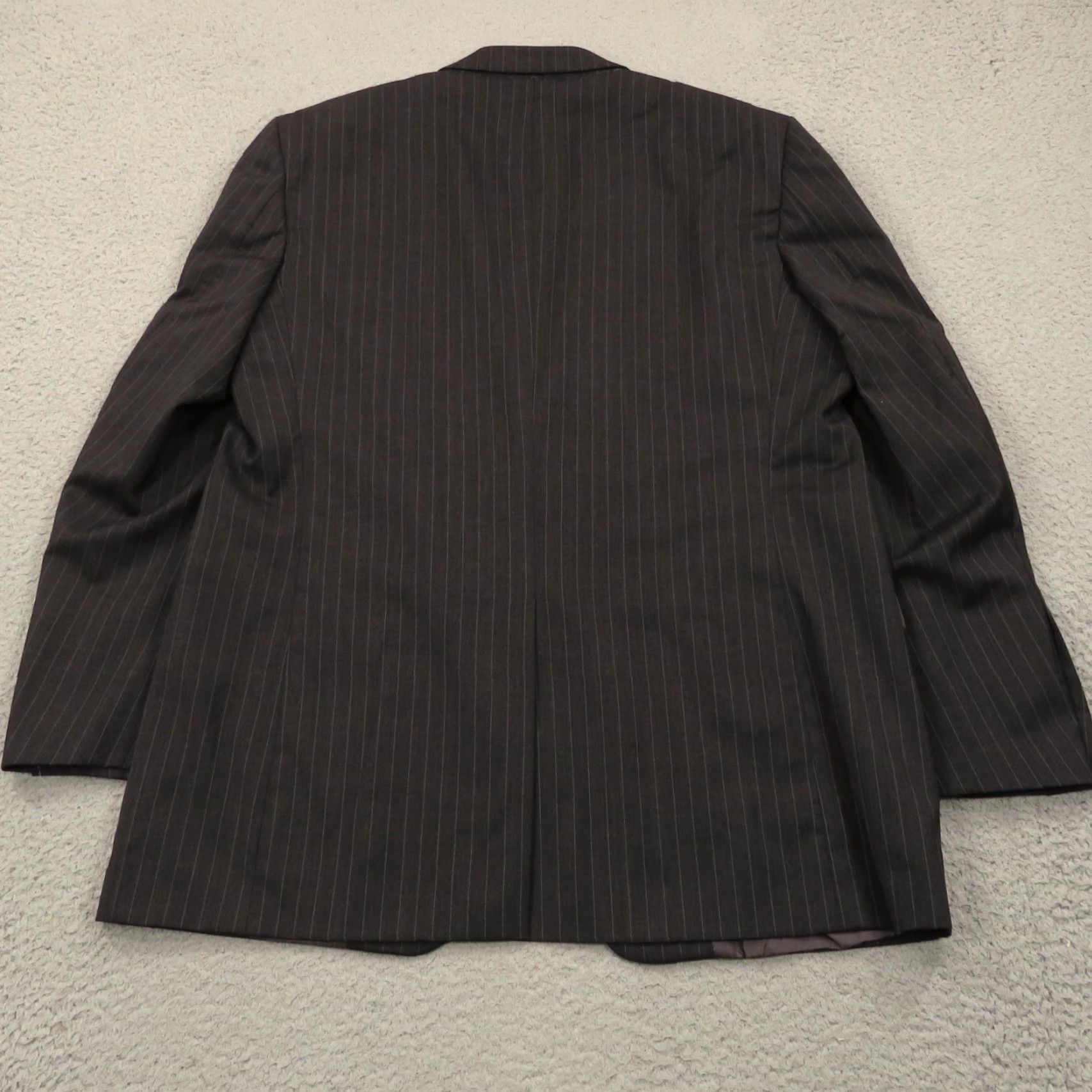 Brooks Brothers Brooks Brothers Suit 44L Madison Estrato Charcoal Pinstripe Pleated Pant 38x32 Men 2 Piece Gray Wool Size 44R - 6 Thumbnail