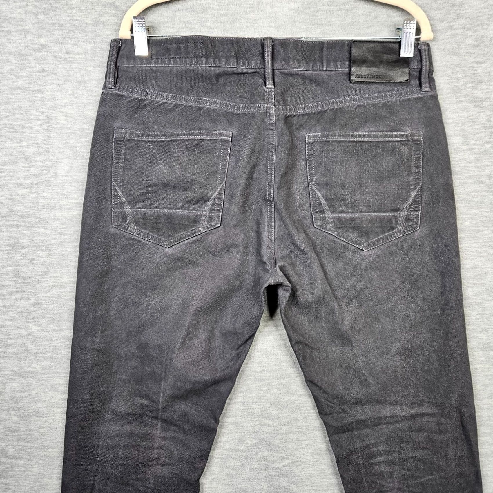 Allsaints ALLSAINTS Jeans PISTOL Men Dark Gray Button Fly Size 32 Denim 5-Pocket Straight Regular Rise Midi Length Icon Logo Casual Vintage No Size US 32 / EU 48 - 3 Thumbnail