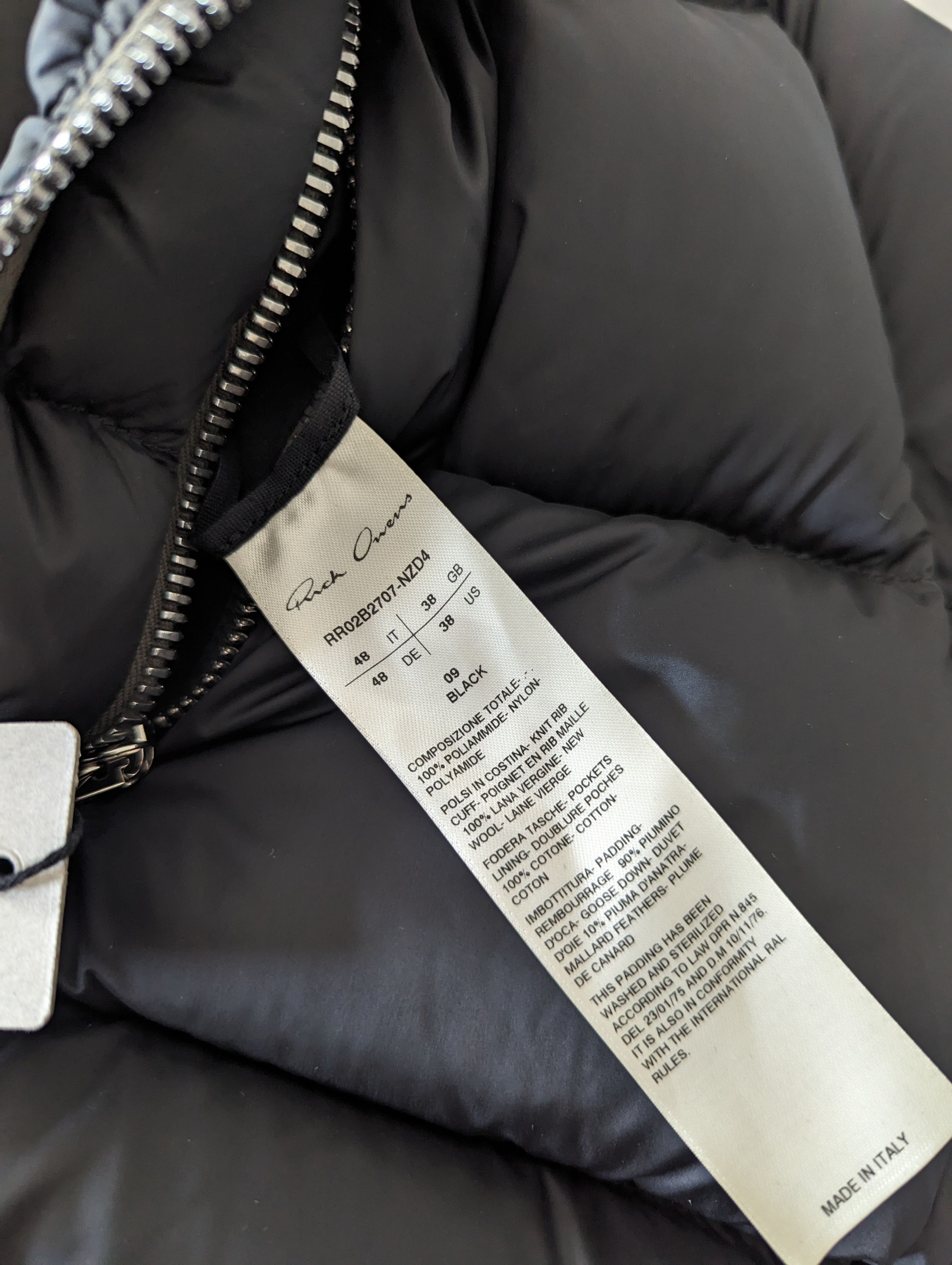 Rick Owens *NEW* GIMP DOWN PUFFER JACKET FW22 STROBE 48 Size US M / EU 48-50 / 2 - 10 Thumbnail