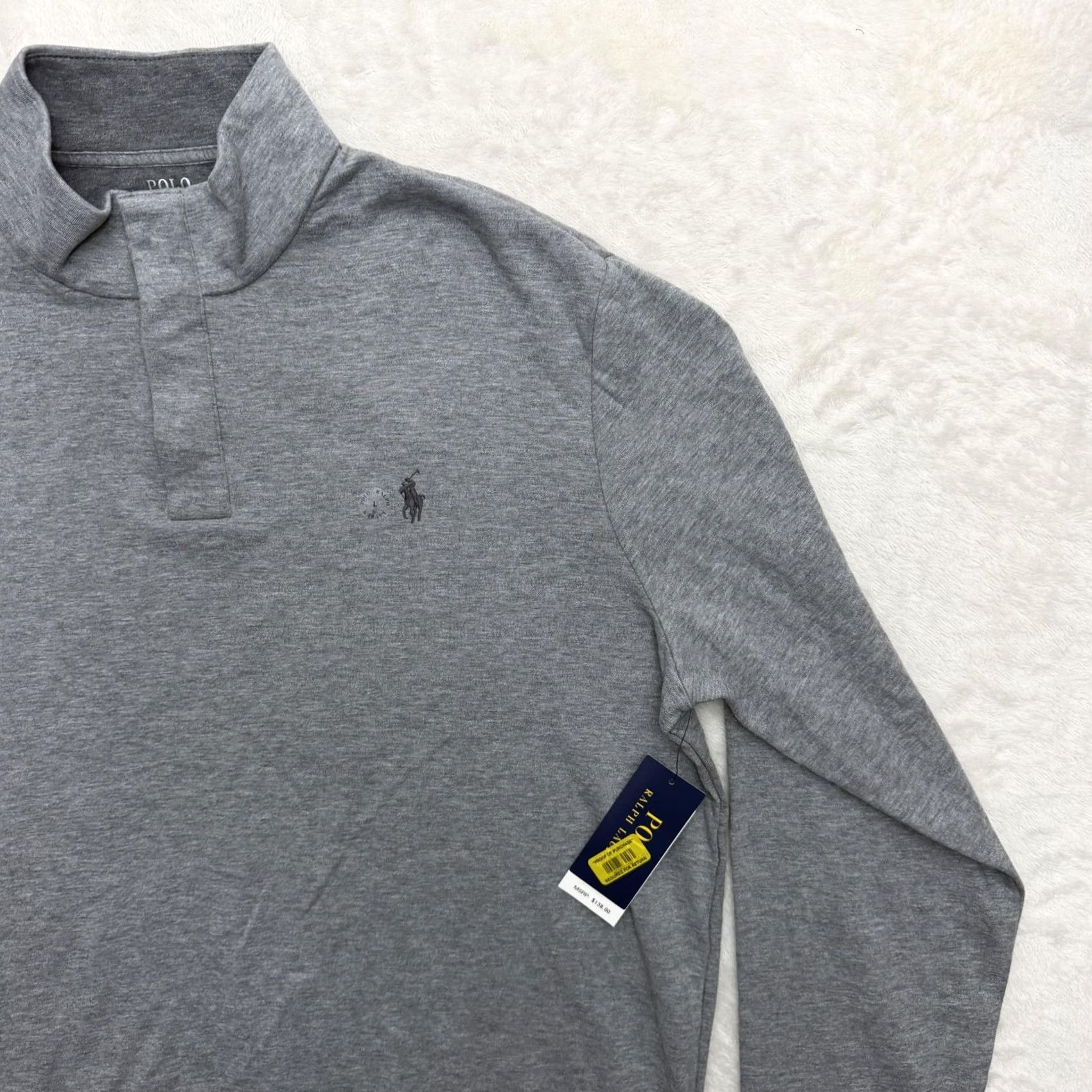 Polo Ralph Lauren Polo Ralph Lauren Sweatshirt Mens Large Gray Mock Neck Blair’s Pullover Logo Jersey Cotton Polyester Size US L / EU 52-54 / 3 - 7 Thumbnail