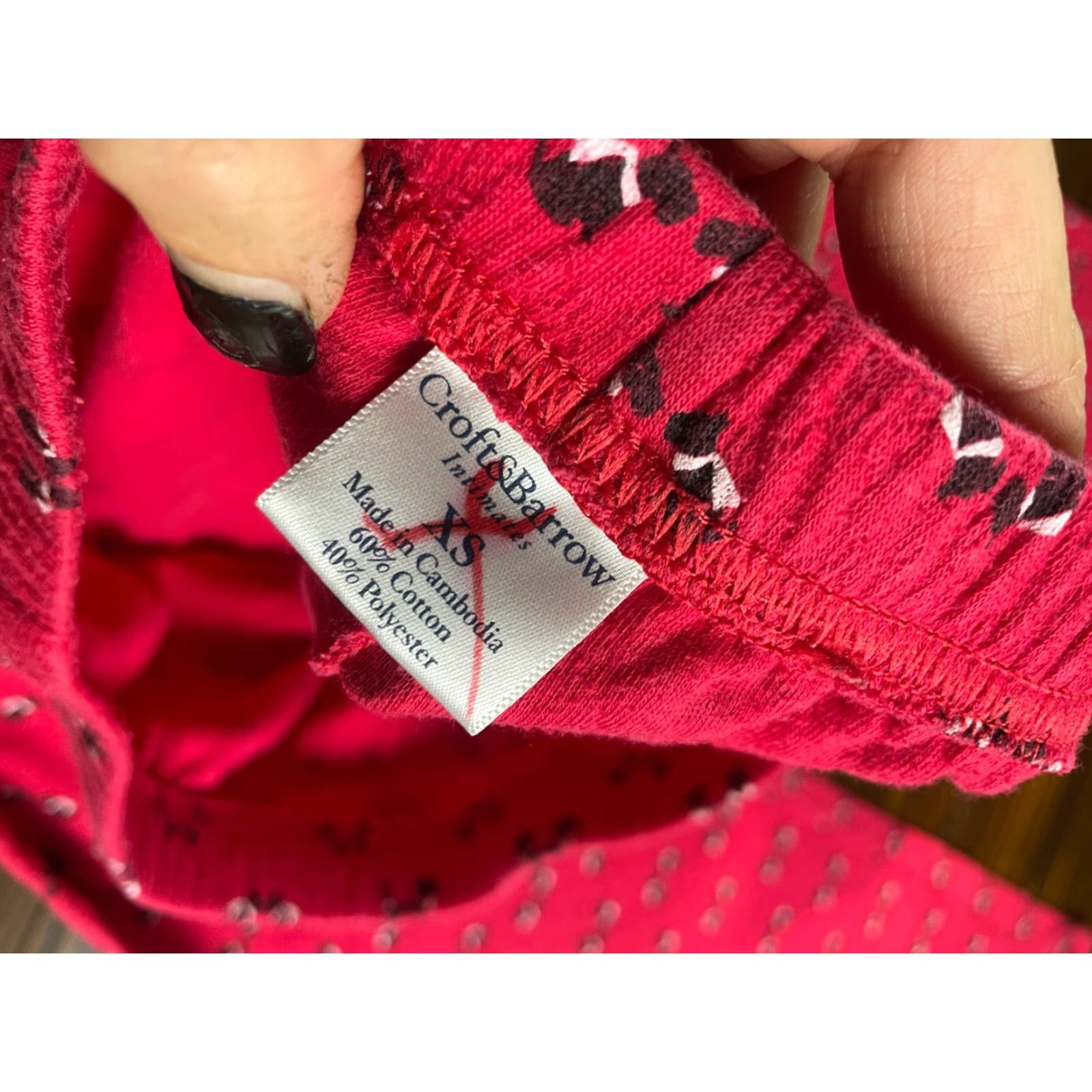 Croft & Barrow Croft & Barrow Pajama Pants Womens XS Red Animal Print Dog Cropped Size 26" / US 2 / IT 38 - 7 Thumbnail