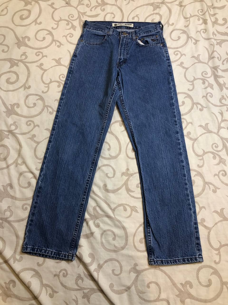 Harley Davidson Vintage Y2K Harley Davidson Distressed Straight Leg Jeans Size 28" / US 6 / IT 42 - 1 Thumbnail