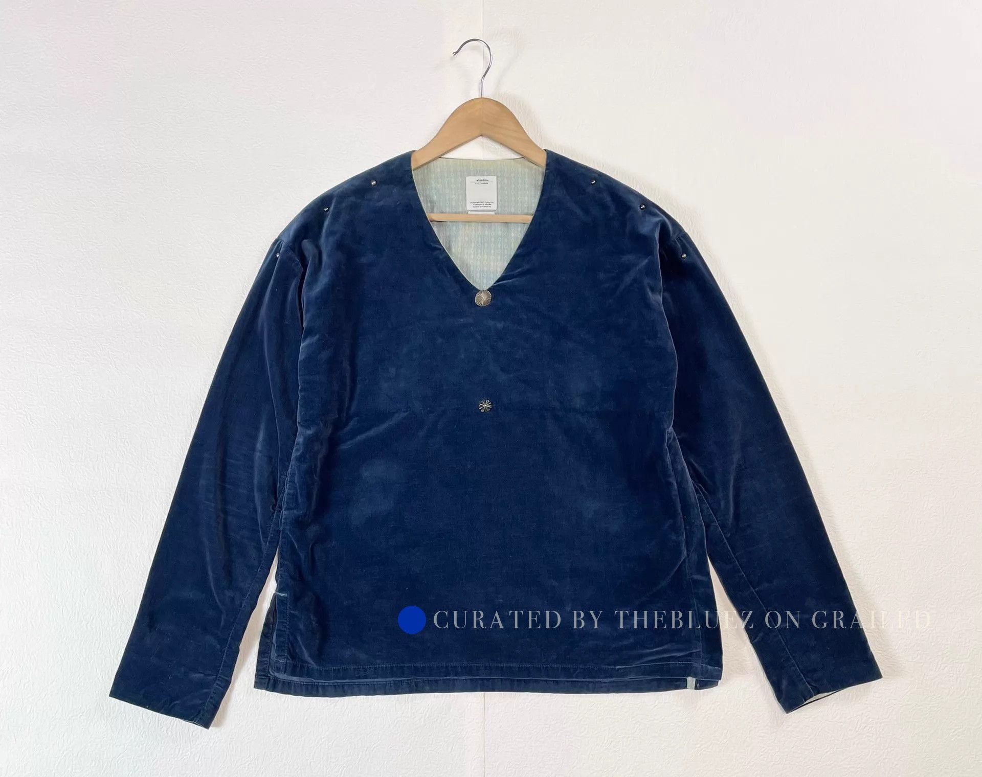 Visvim Velvet Button Sweatshirt in Blue Size US S / EU 44-46 / 1 - 1 Thumbnail