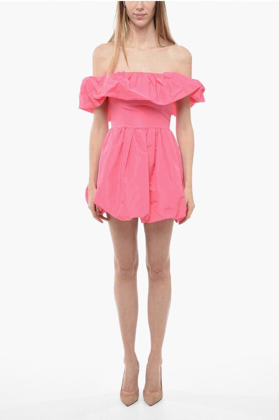 MSGM og1mm0724 Off Shoulder Mini Dress in Pink Size S / US 4 / IT 40 - 1 Thumbnail
