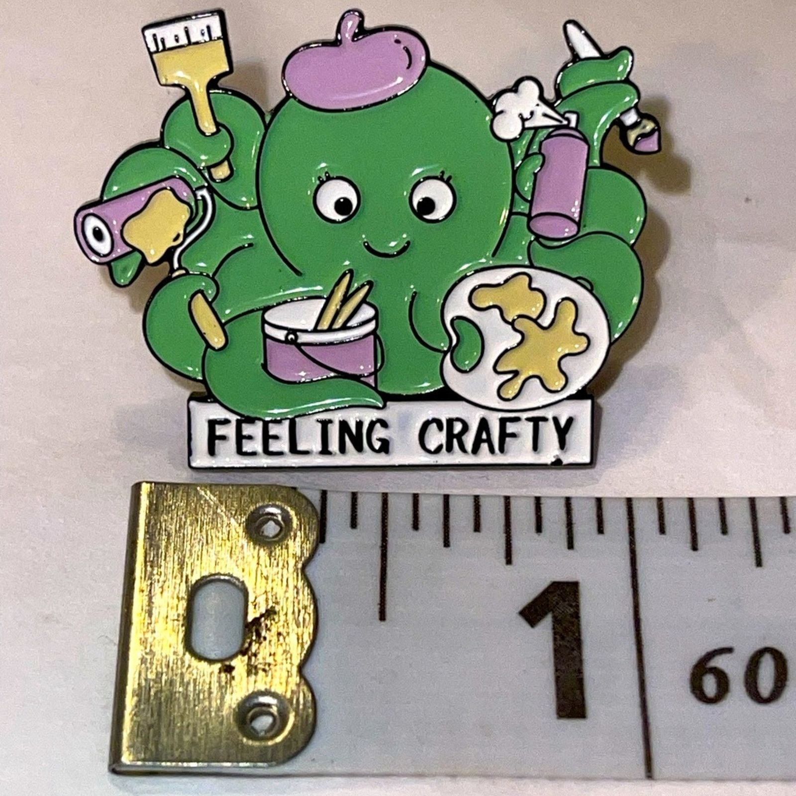 Other Feeling Crafty Octopus Artist Paint Painter Pin Brooch Size ONE SIZE - 1 Preview
