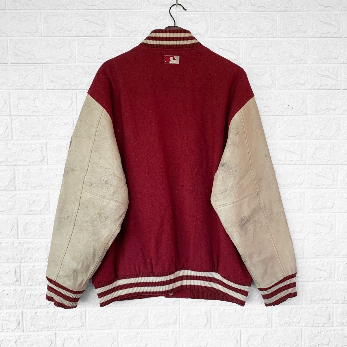 MLB Vintage 90s Yankees Wool Varsity Leather Jacket Embroidered Size US XL / EU 56 / 4 - 4 Thumbnail