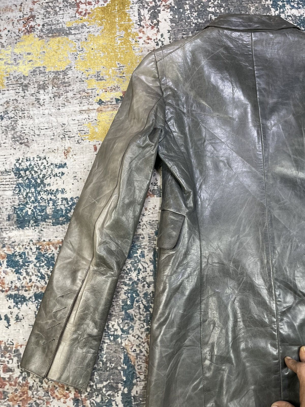 Costume National CoSTUME National Distressed Leather Trench Coat Size S / US 4 / IT 40 - 4 Thumbnail